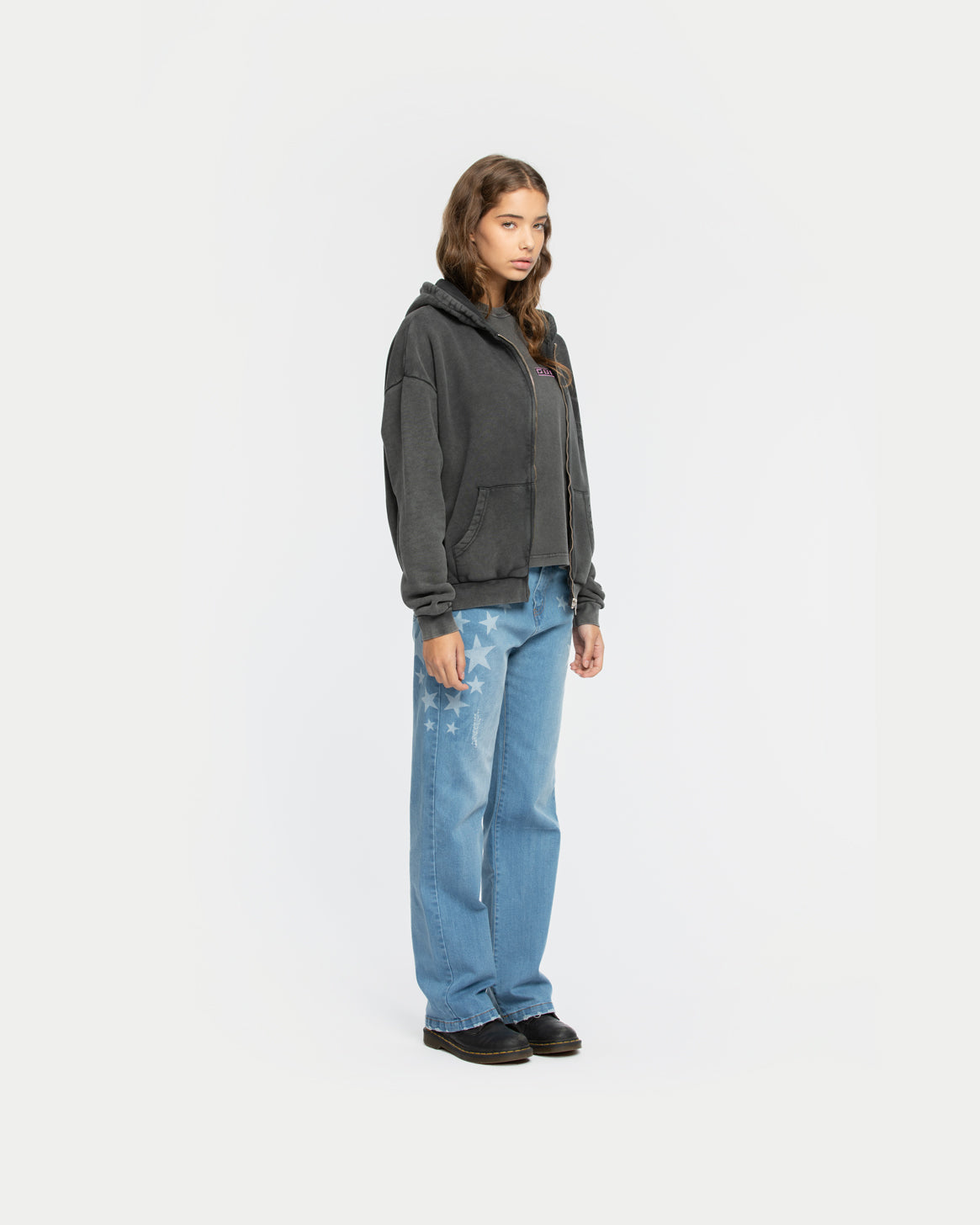 Warning Zip Hoodie