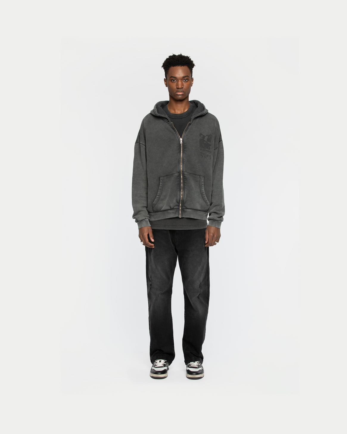 Warning Zip Hoodie