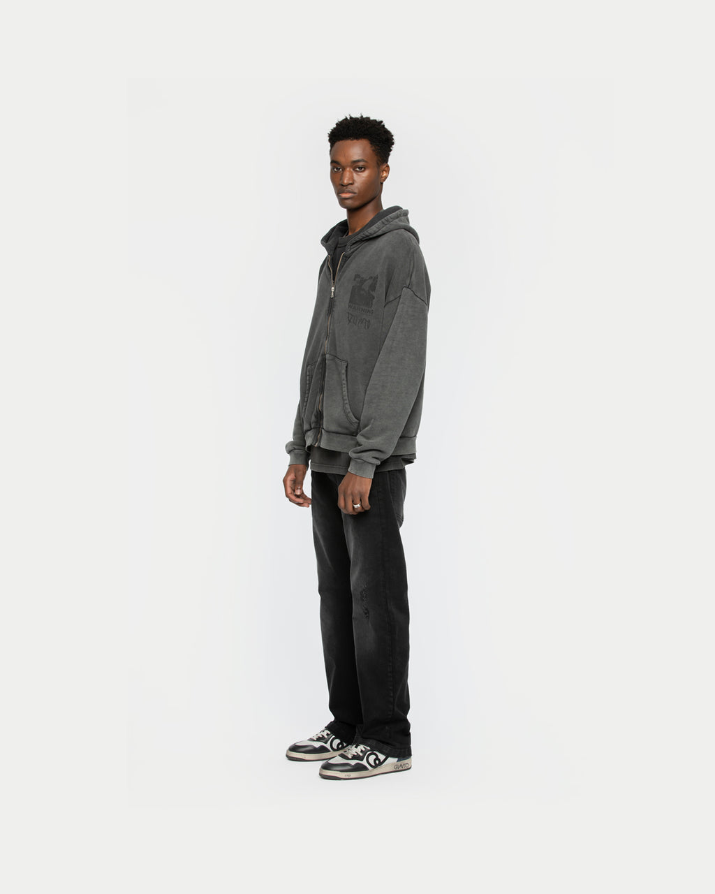 Warning Zip Hoodie
