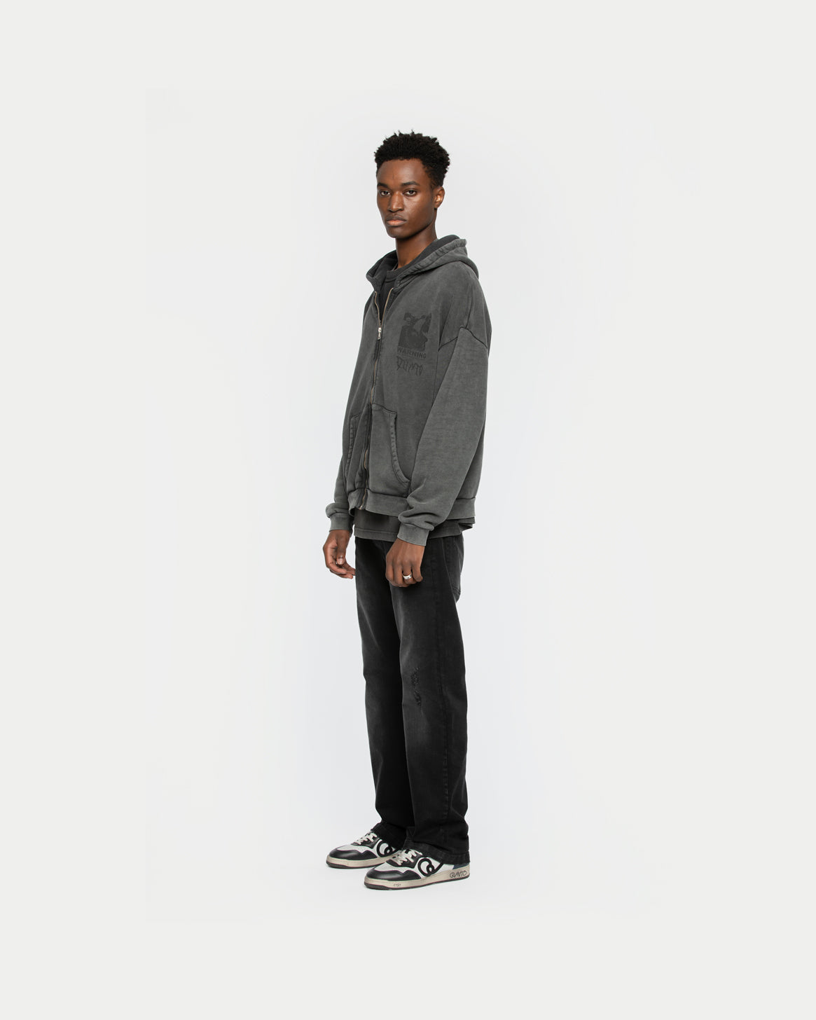 Warning Zip Hoodie