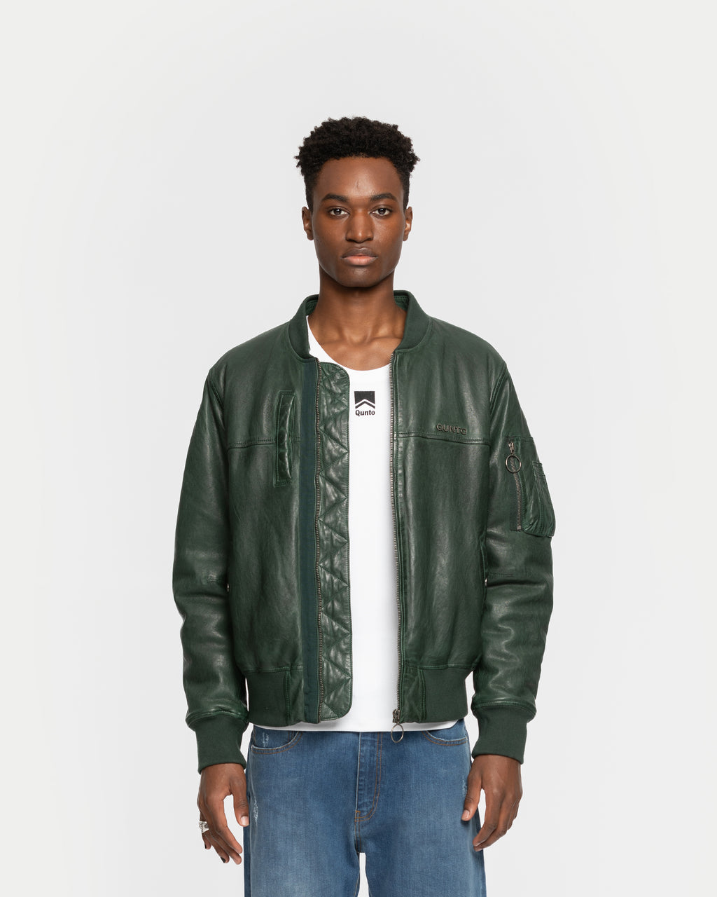 Grüne Lederjacke