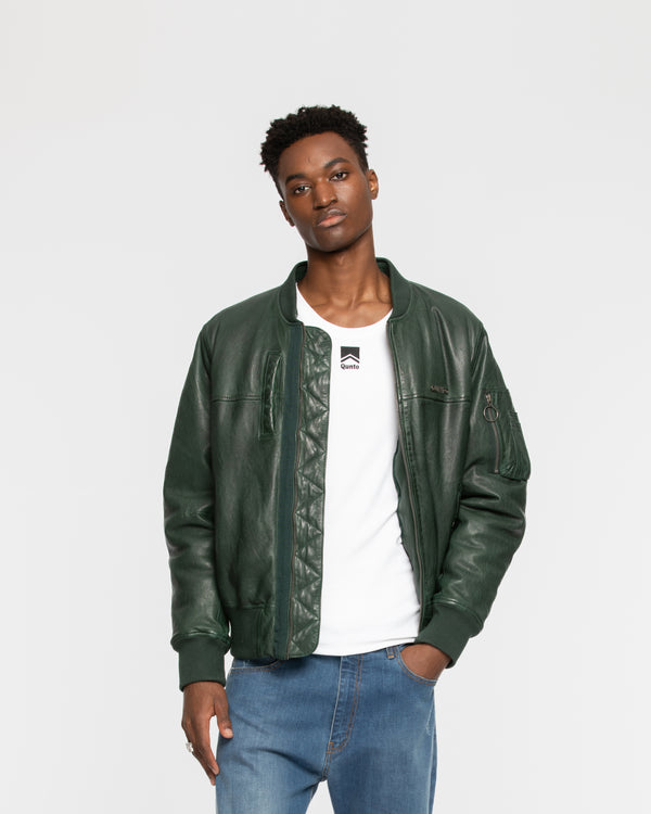 GREEN LEATHER JACKET