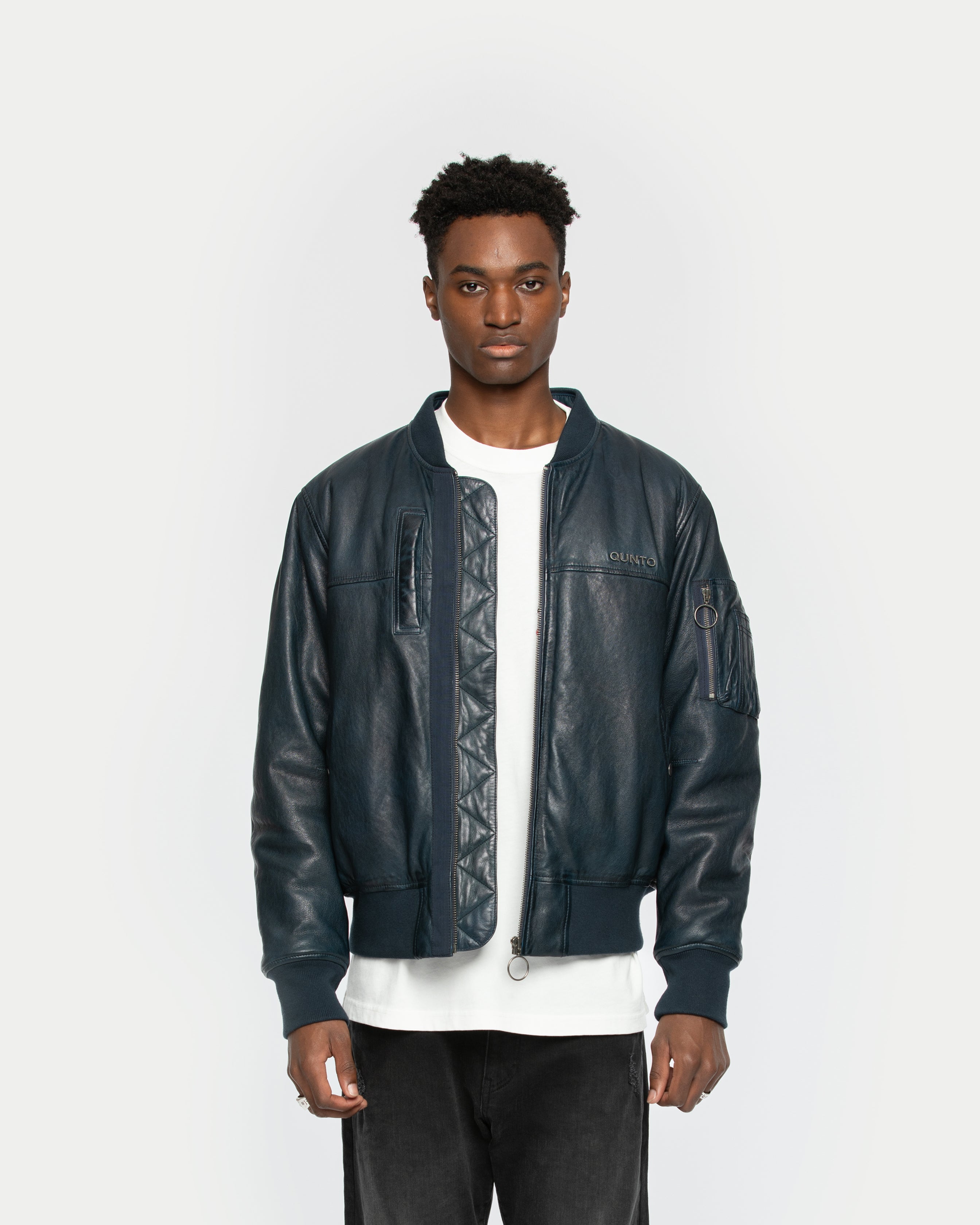 Blue Leather Jacket