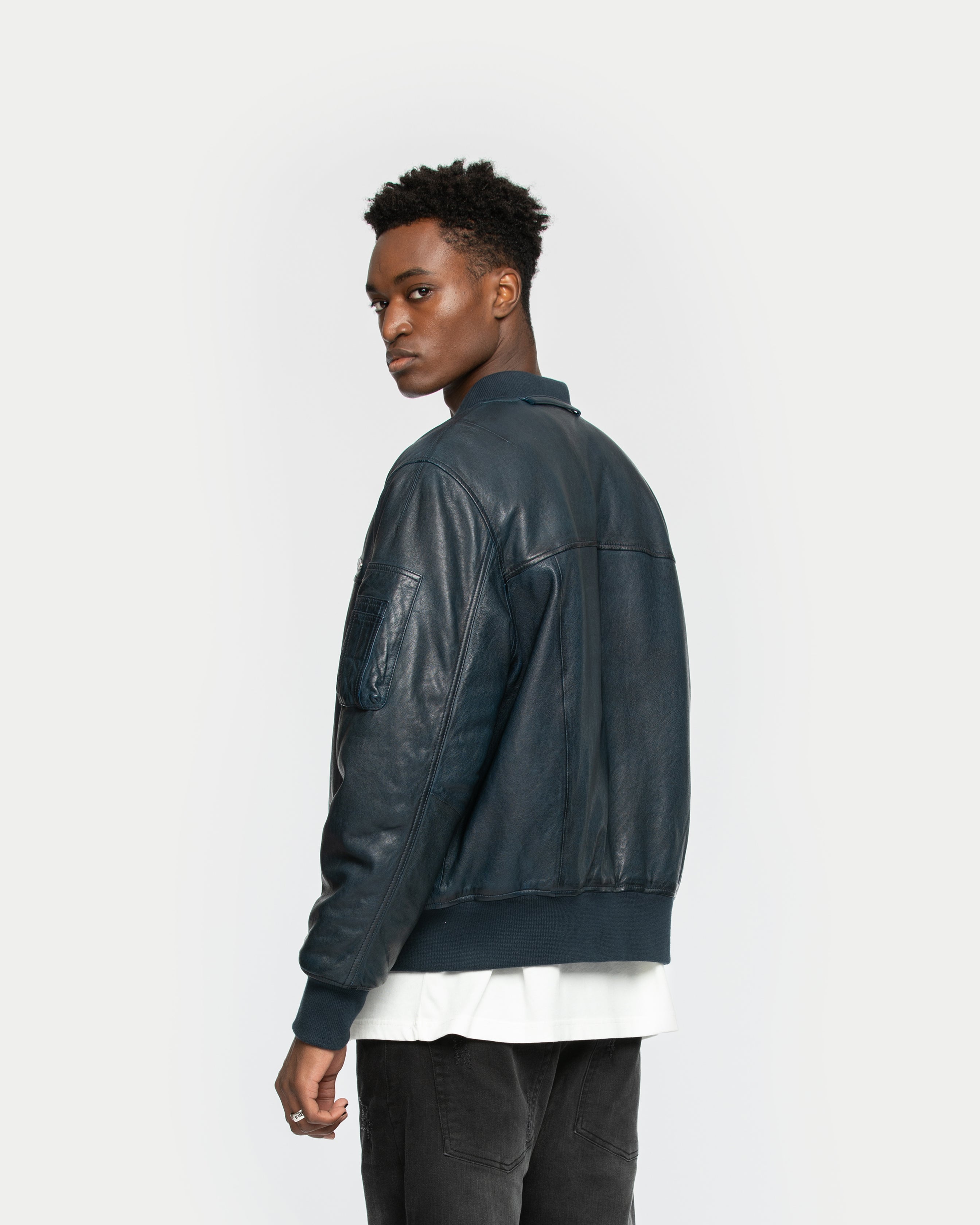 Blue Leather Jacket