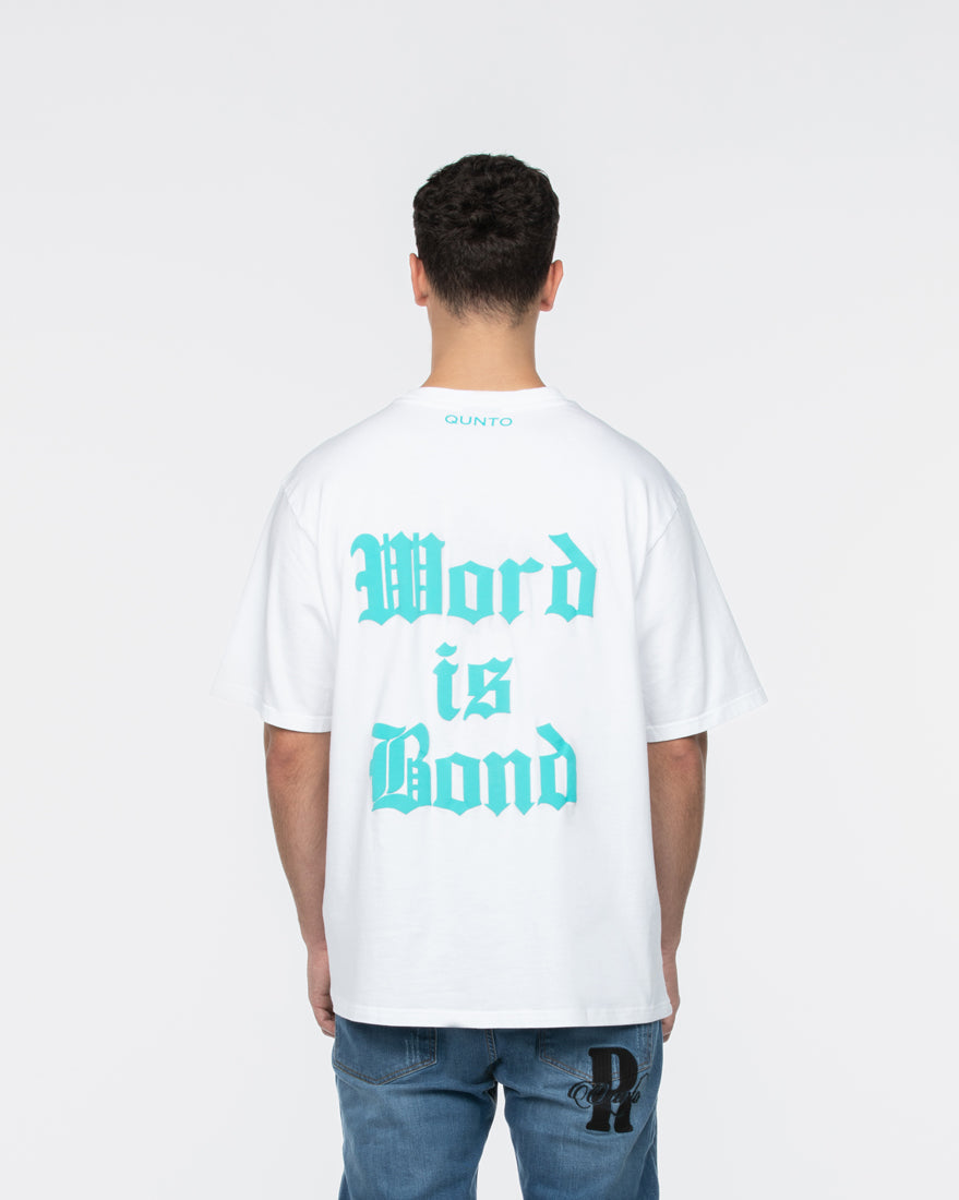 Qunto T-Shirt Word Is Bond Tiffany Blue