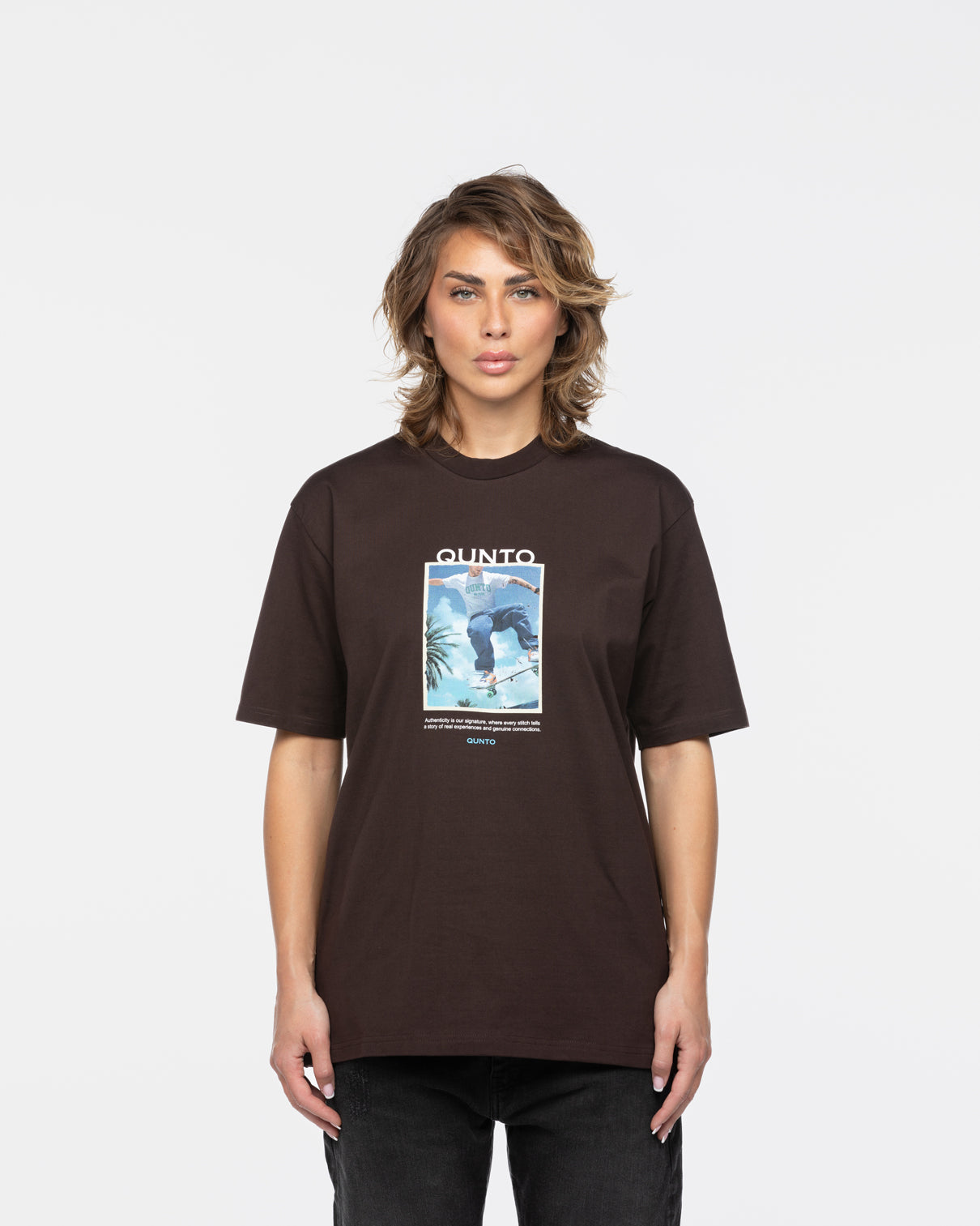 Qunto SK8 T-Shirt Brown