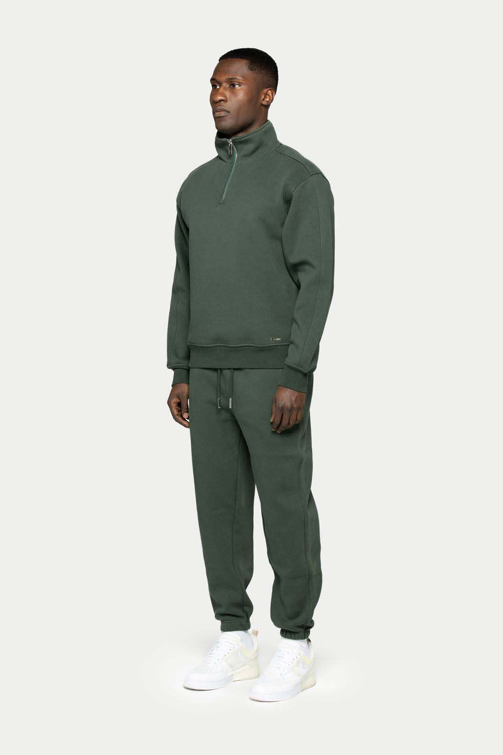 Super Heavy Half-Zip Green
