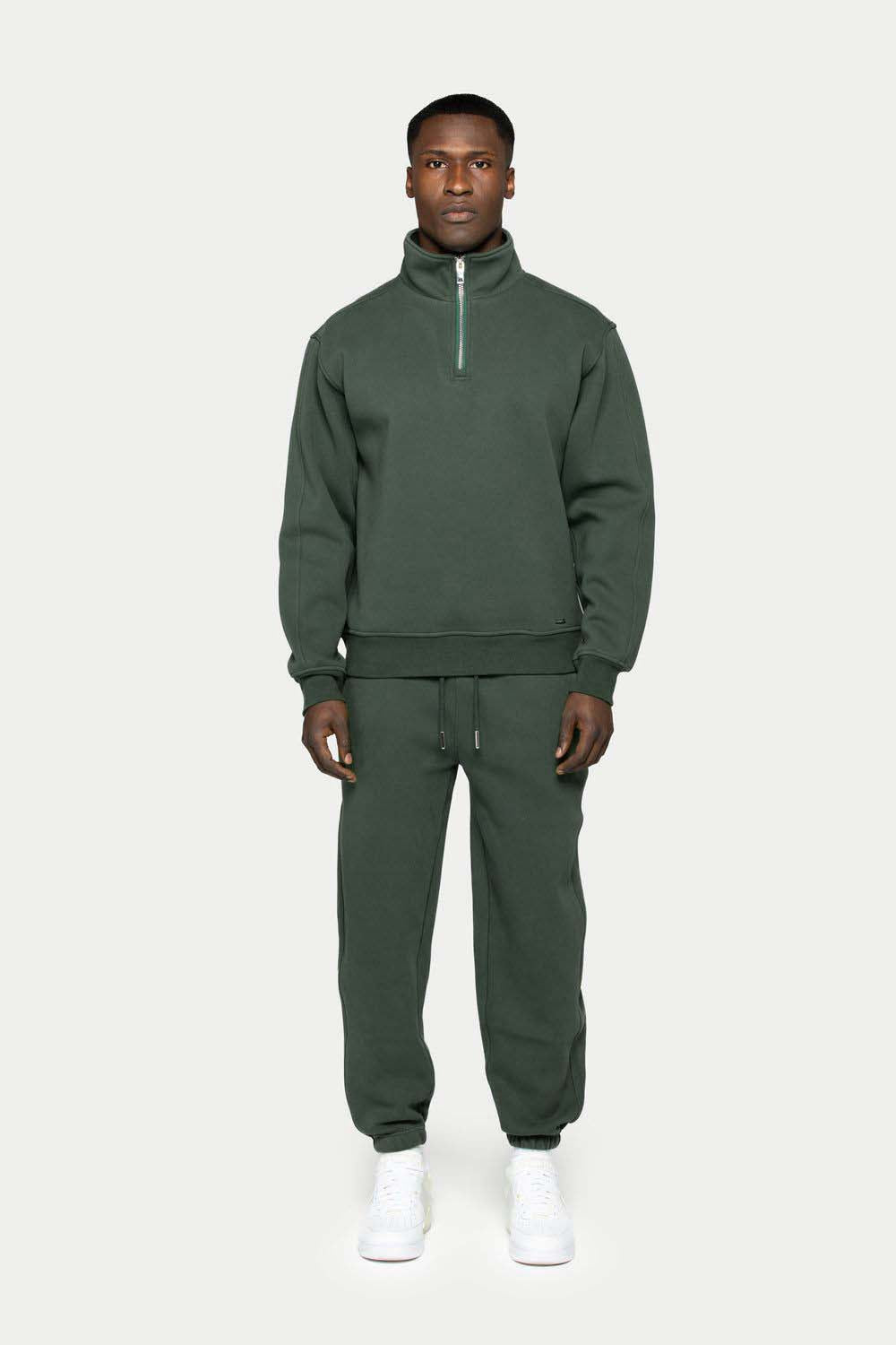 Super Heavy Half-Zip Green