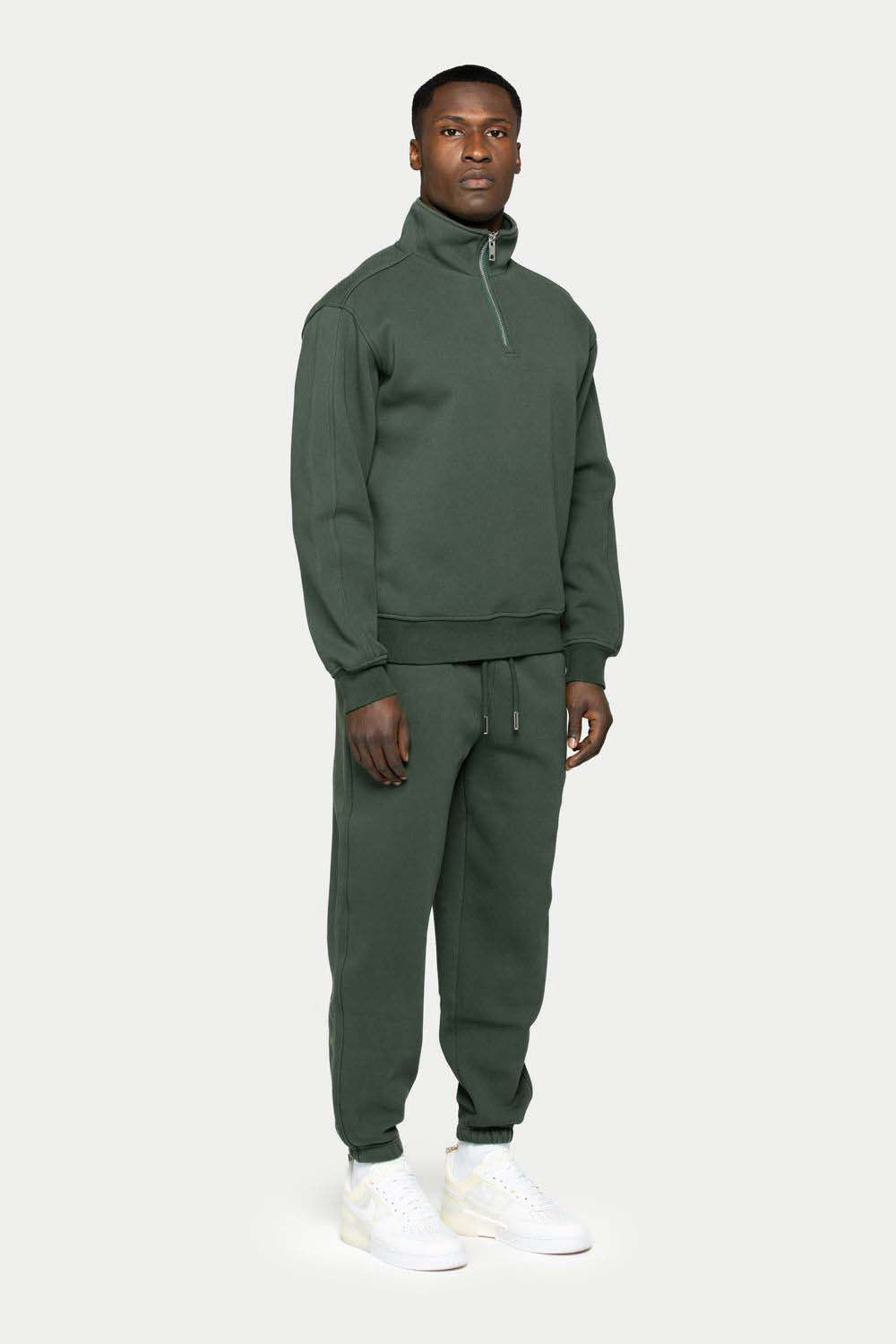 Super Heavy Half-Zip Green