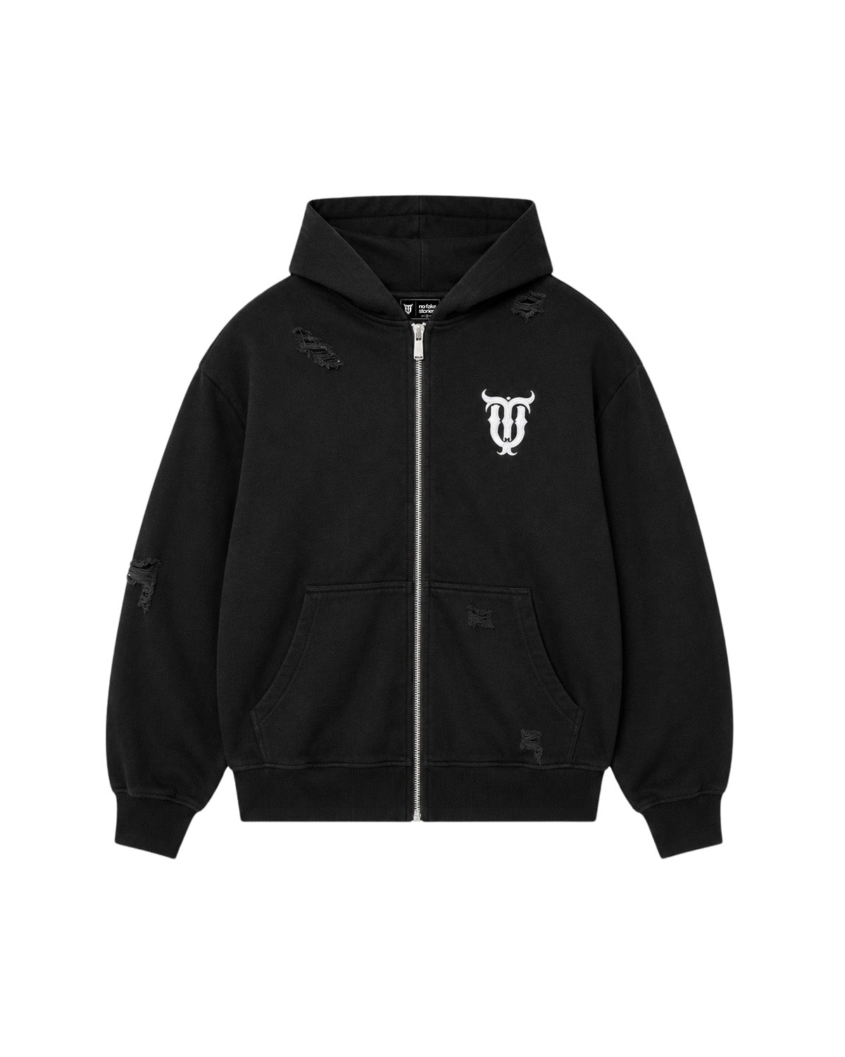 QT Pearl Zip Hoodie Black