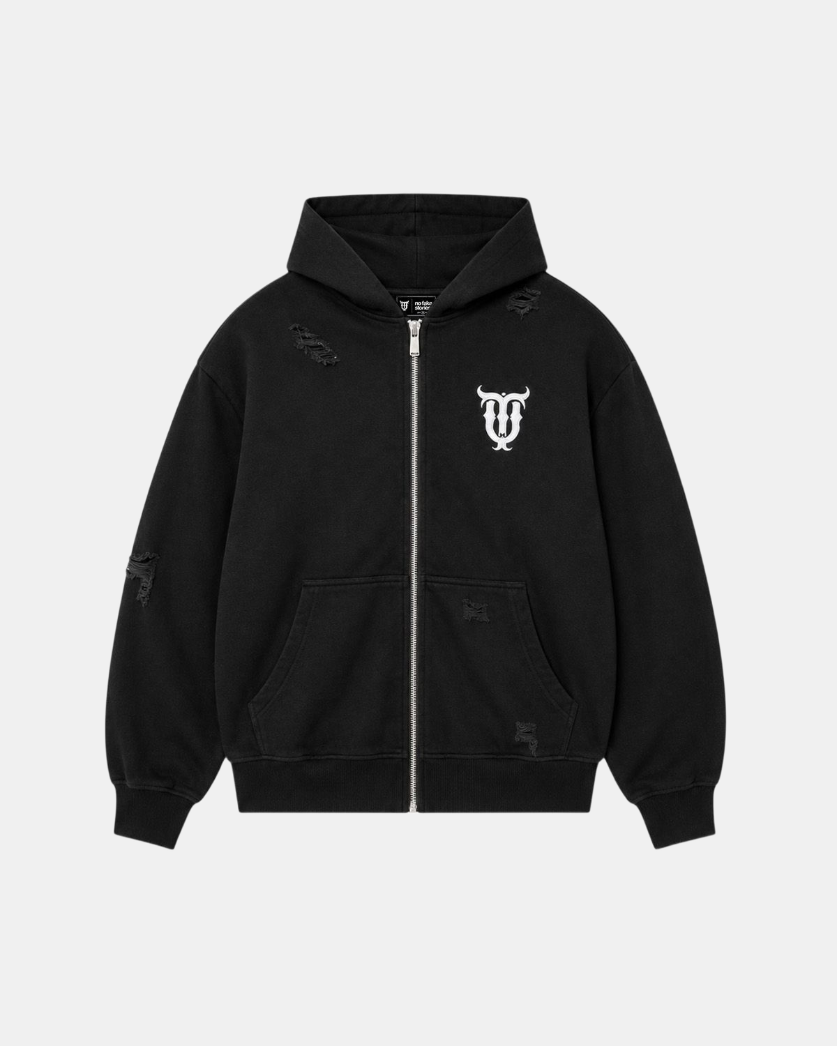 QT Pearl Zip Hoodie Black