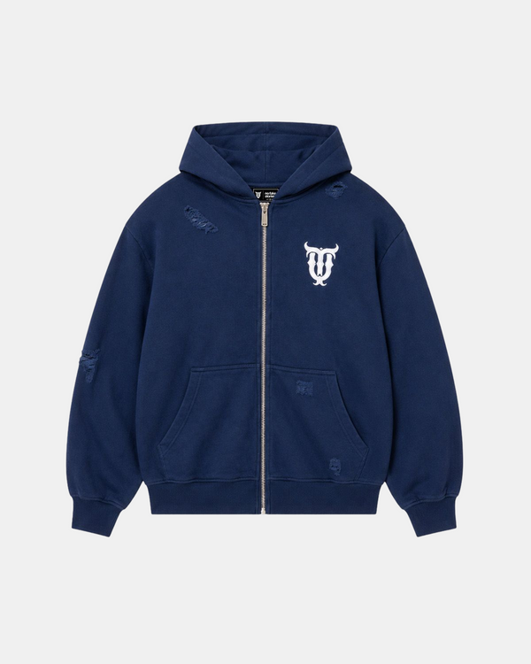 QT Pearl Zip Hoodie Blue