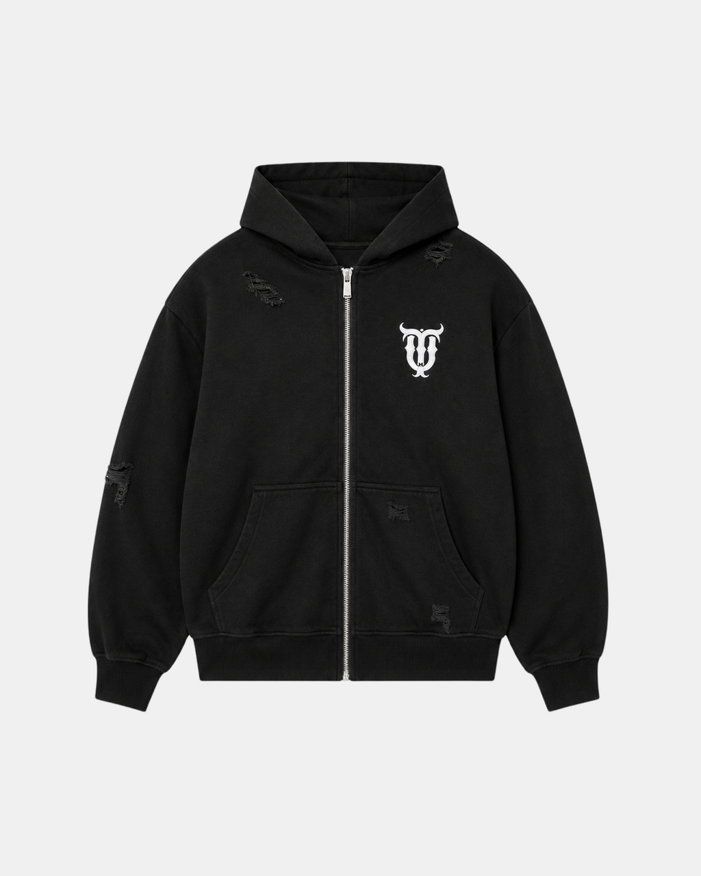 QT Pearl Zip Hoodie Black