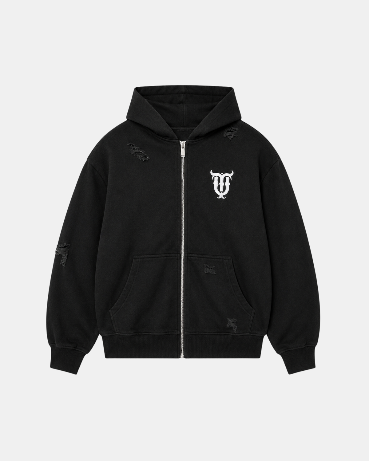 QT Pearl Zip Hoodie Black