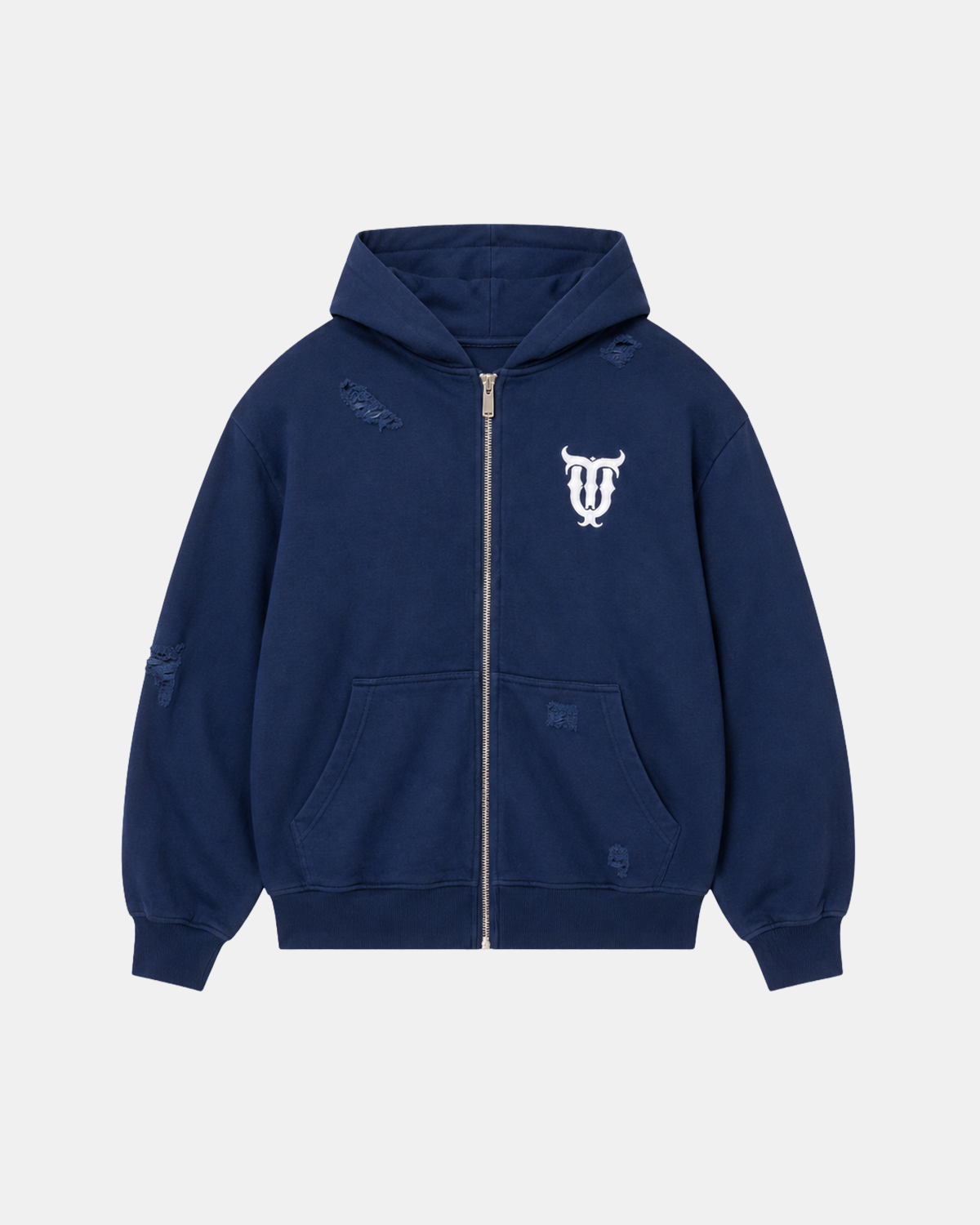 QT Pearl Zip Hoodie Blue
