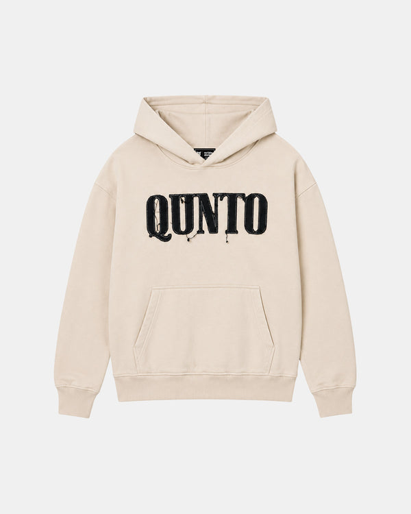 QUNTO C Logo Hoodie Cream