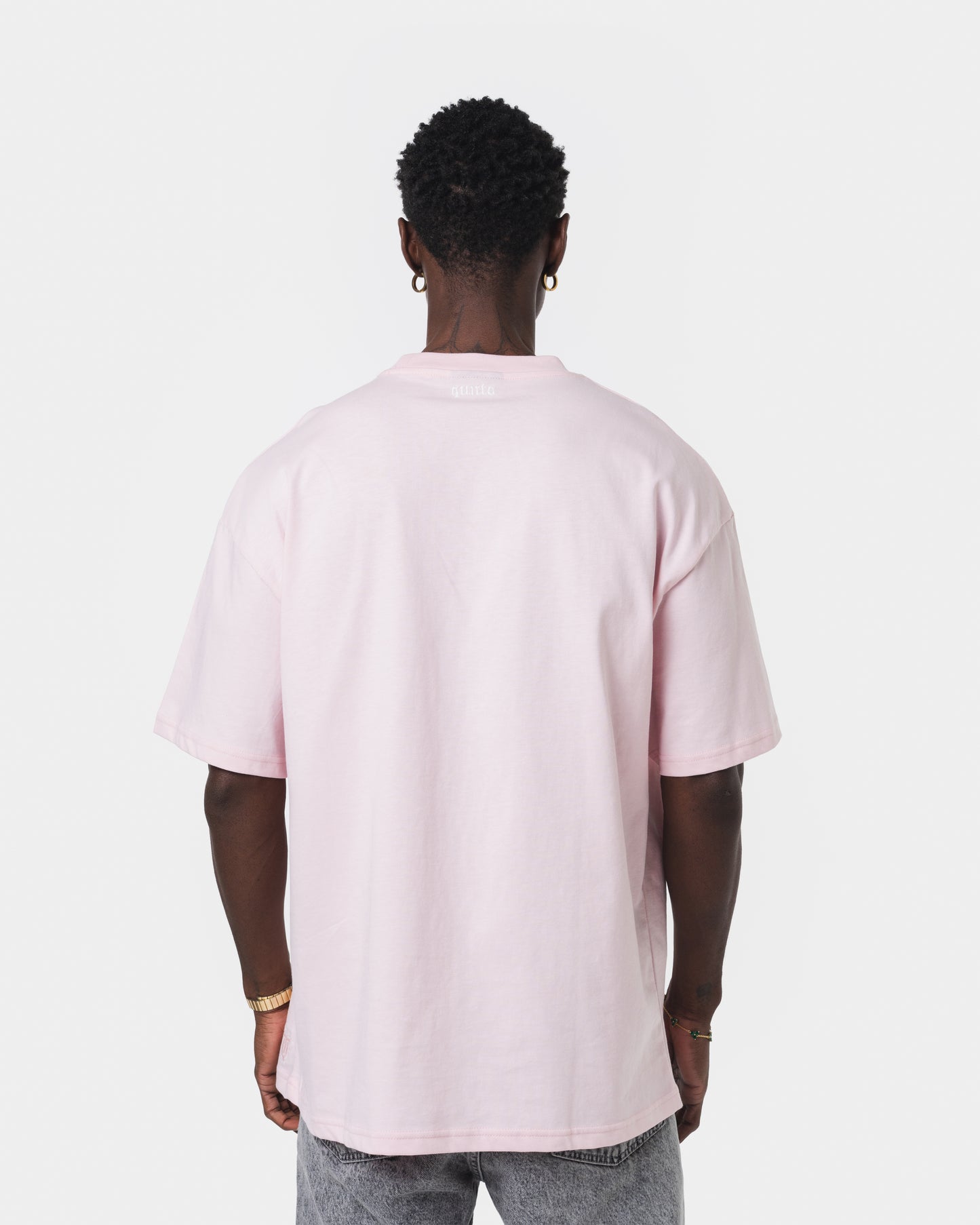 QUNTO WHITE ON PINK TSHIRT