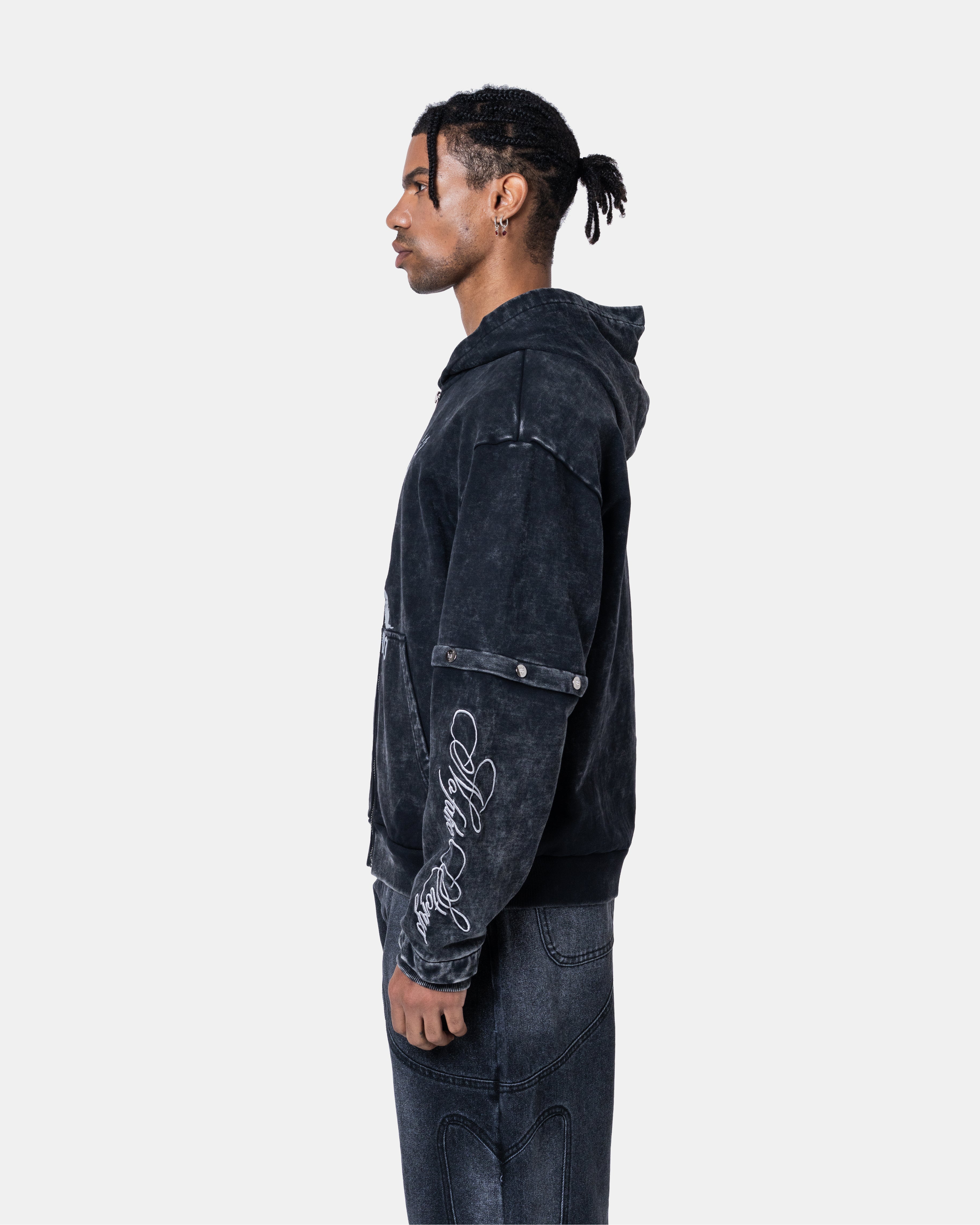 Grafiti Zip Hoodie Black