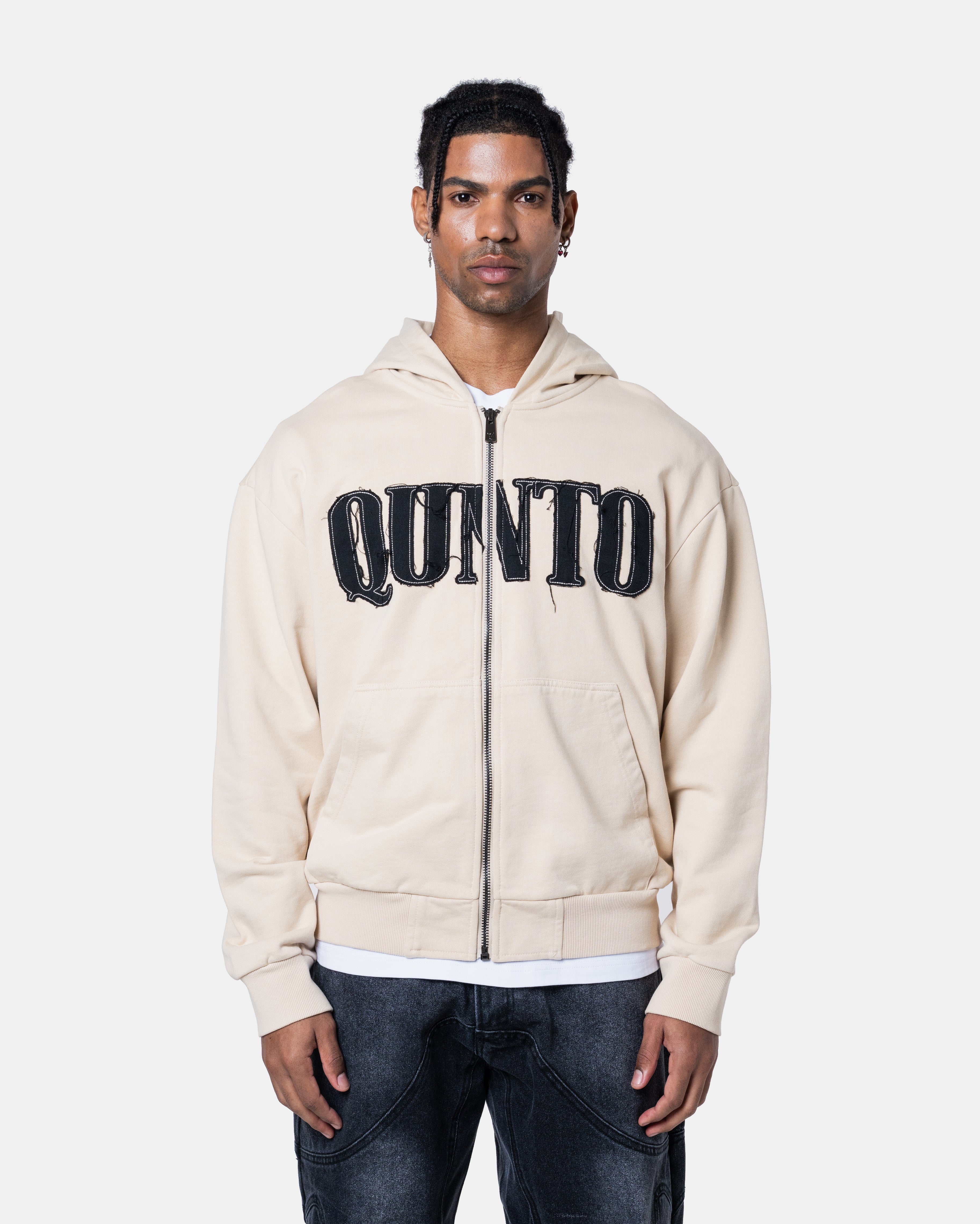 Classic Zip Hoodie Cream