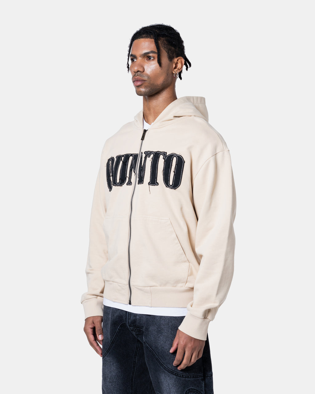 Classic Zip Hoodie Cream