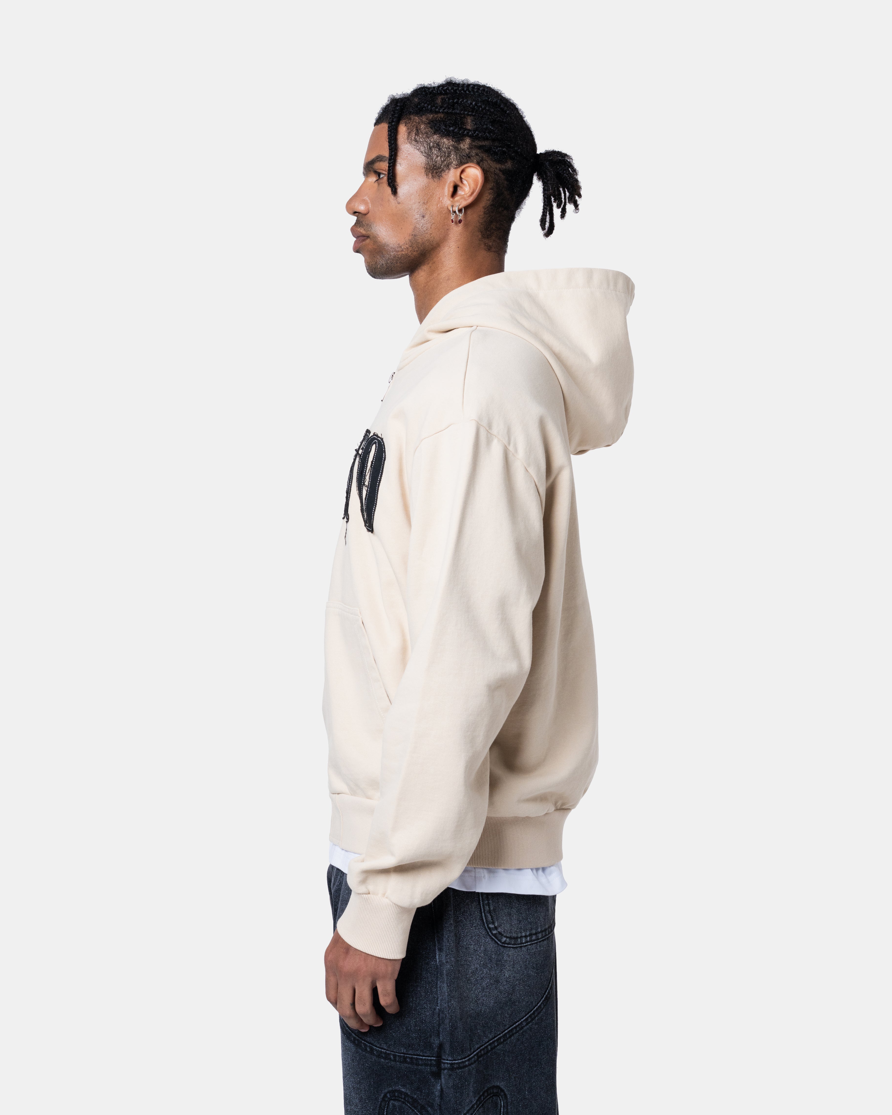 Classic Zip Hoodie Cream