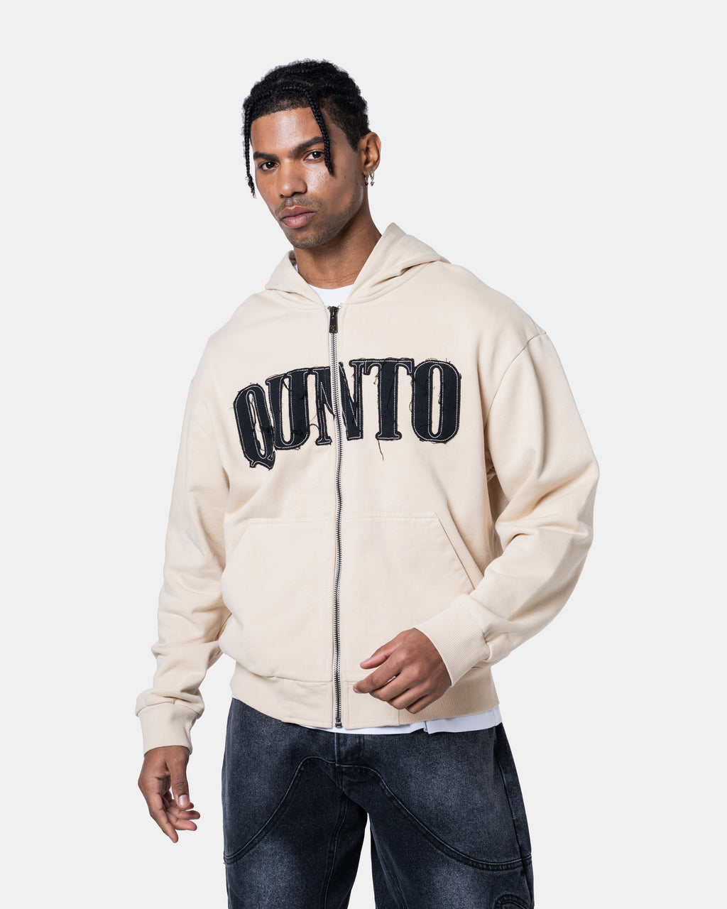 Classic Zip Hoodie Cream