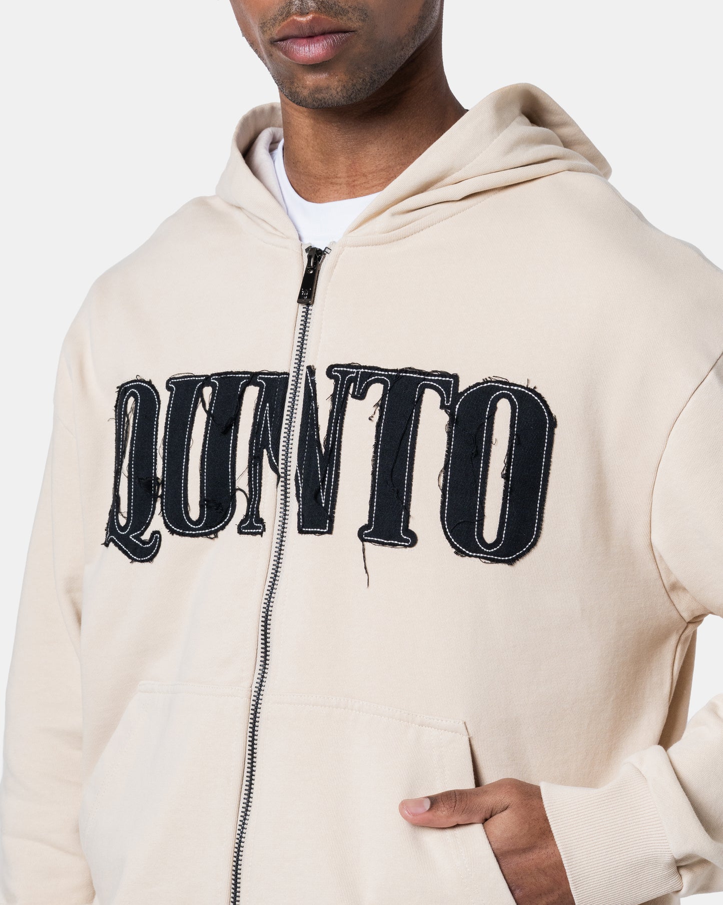 CLASSIC ZIPER HOODIE CREAM