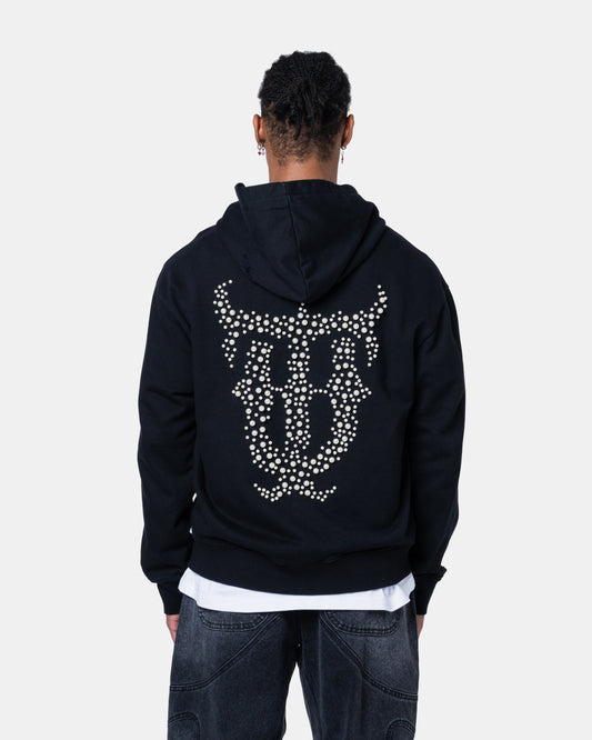 QT DIAMOND ZIPPER HOODIE BLACK