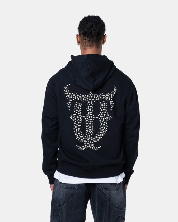 QT Pearl Zip Hoodie Black