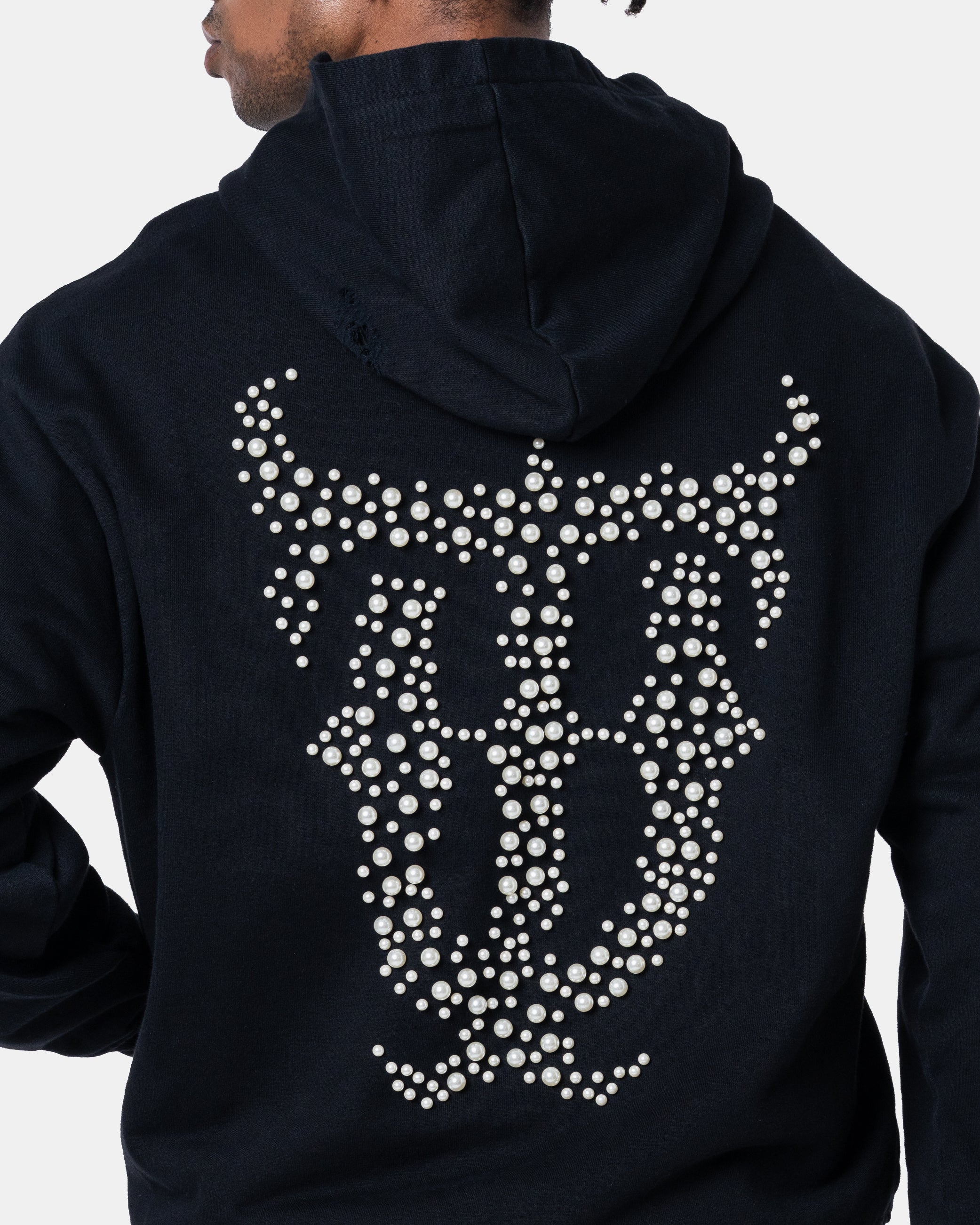 QT Pearl Zip Hoodie Black