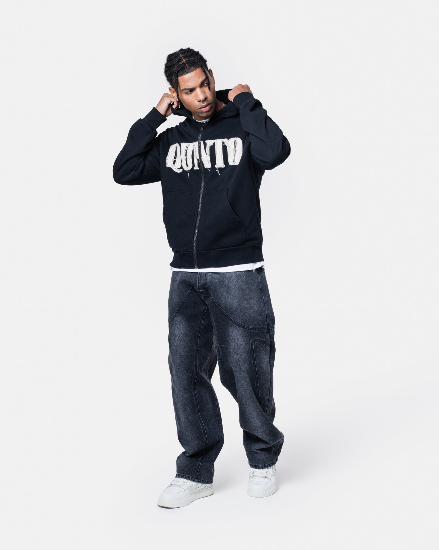 CLASSIC ZIPER HOODIE BLACK