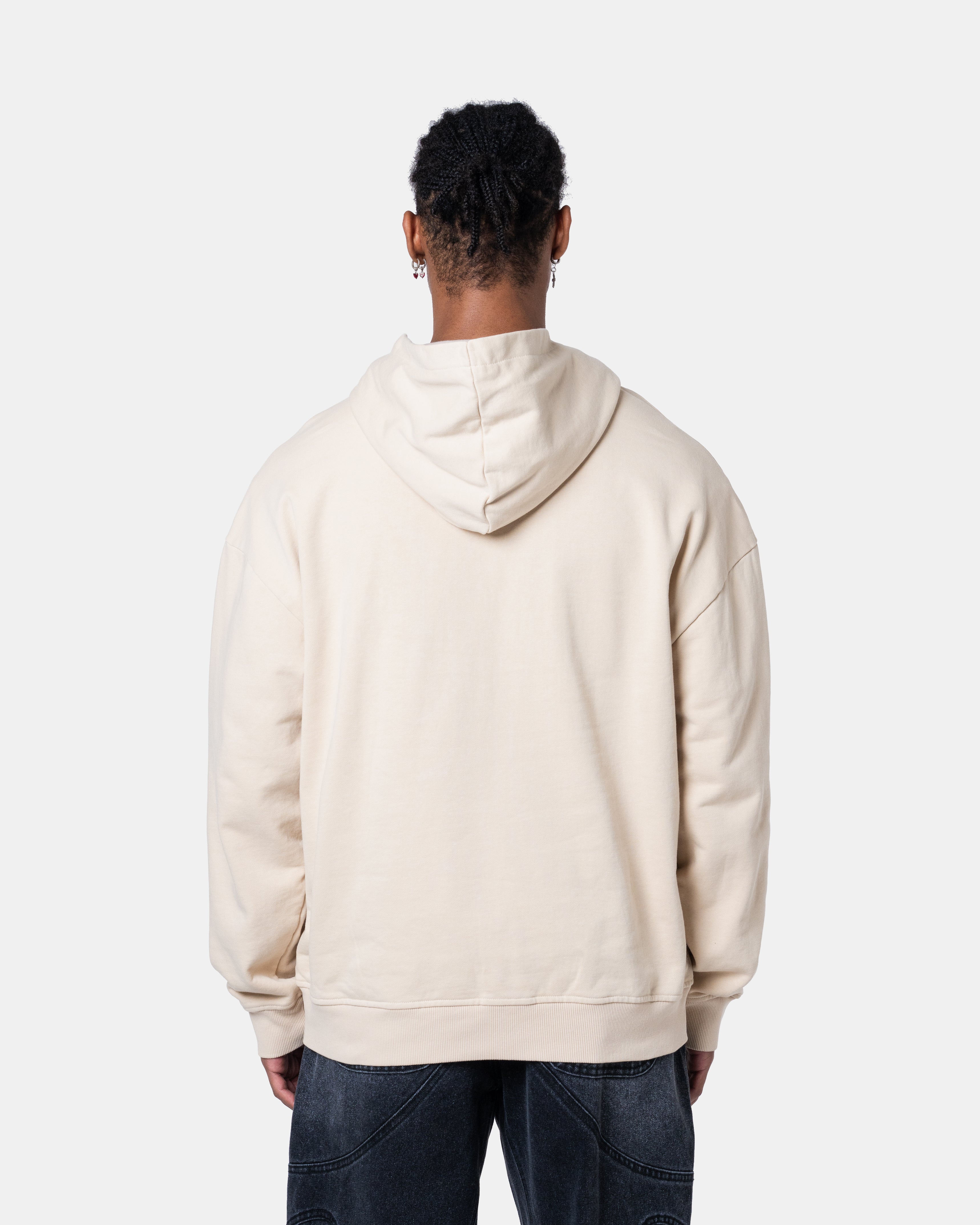 QUNTO C Logo Hoodie Cream