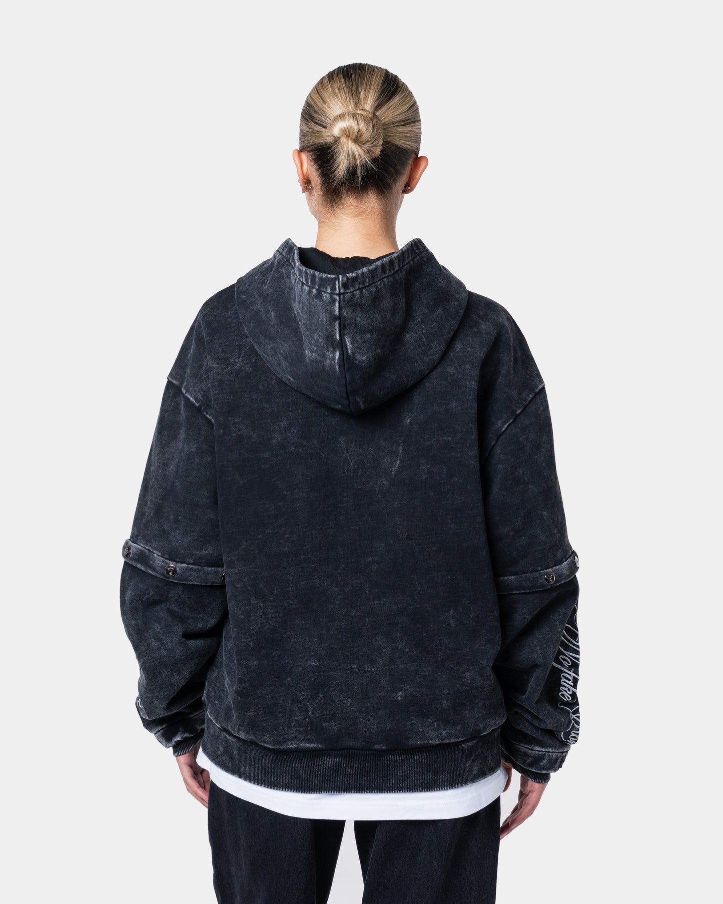 GRAFITI ZIPPER HOODIE BLACK