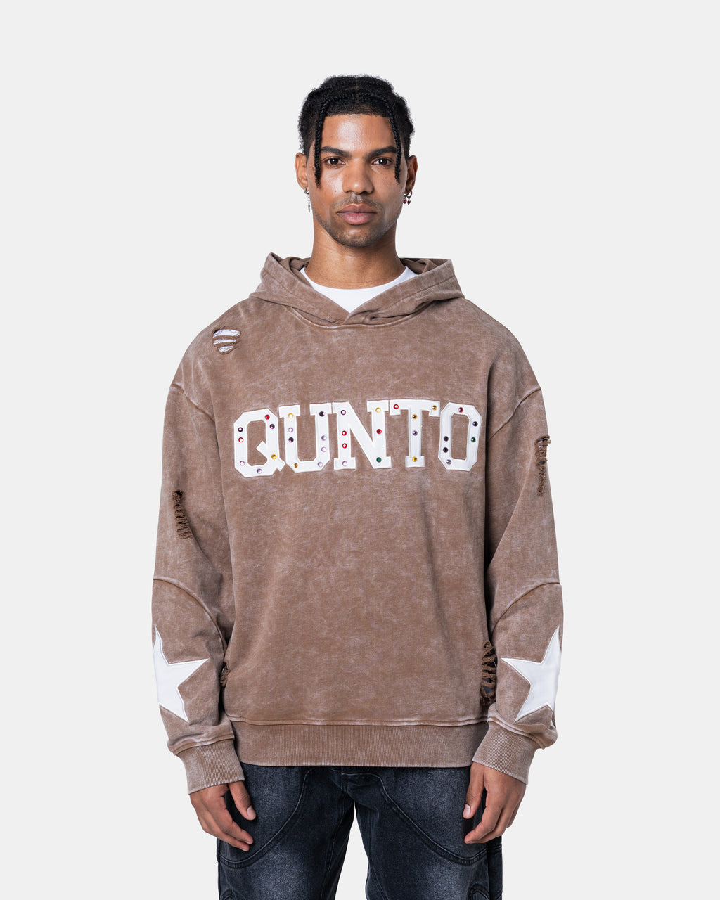 QUNTO Star Hoodie Brown