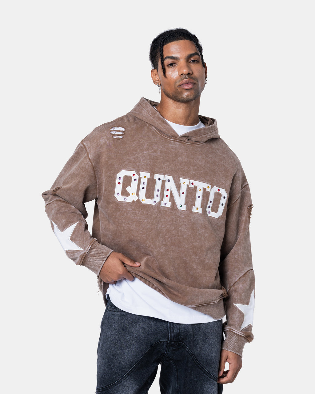 QUNTO Star Hoodie Brown