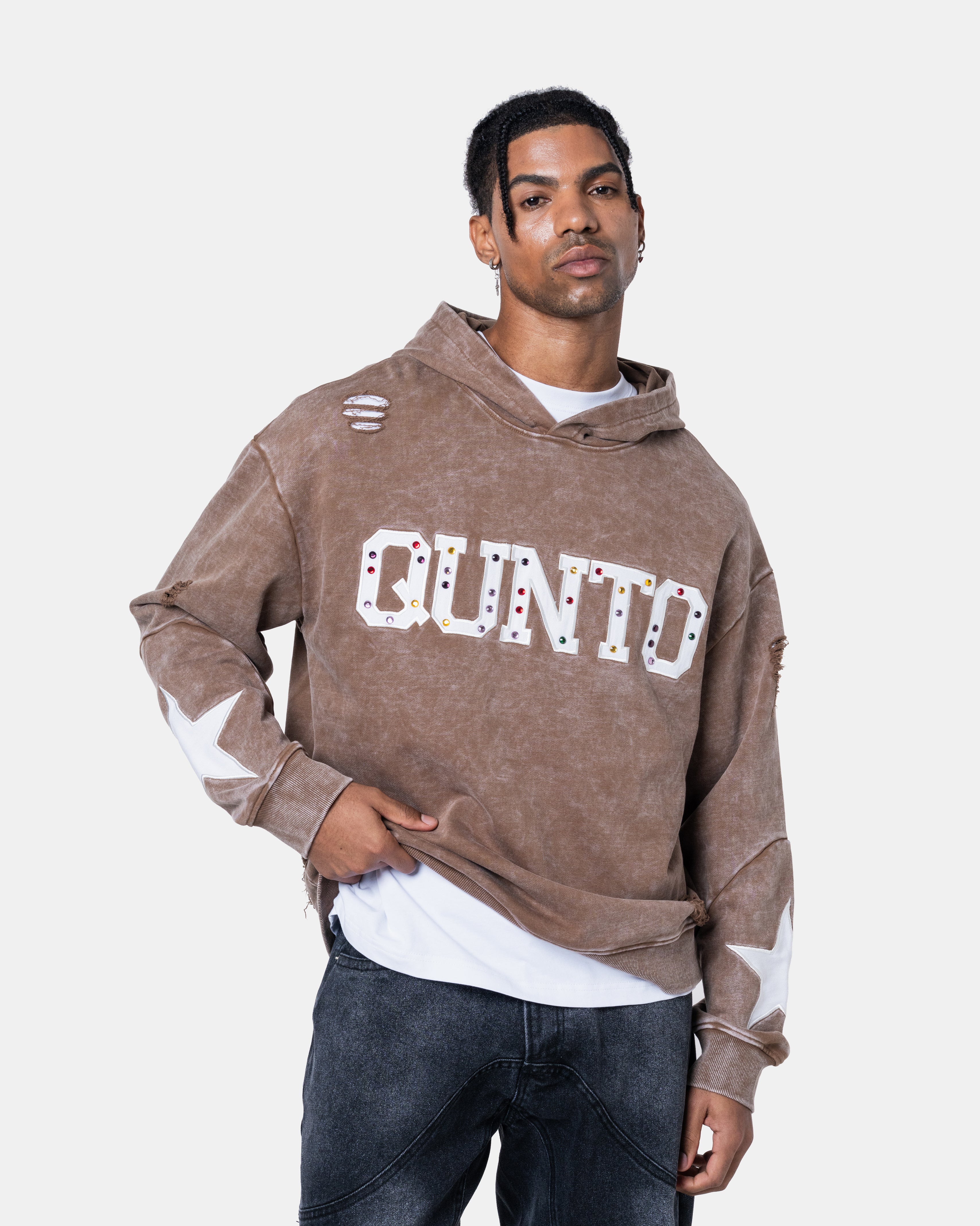 QUNTO Star Hoodie Brown