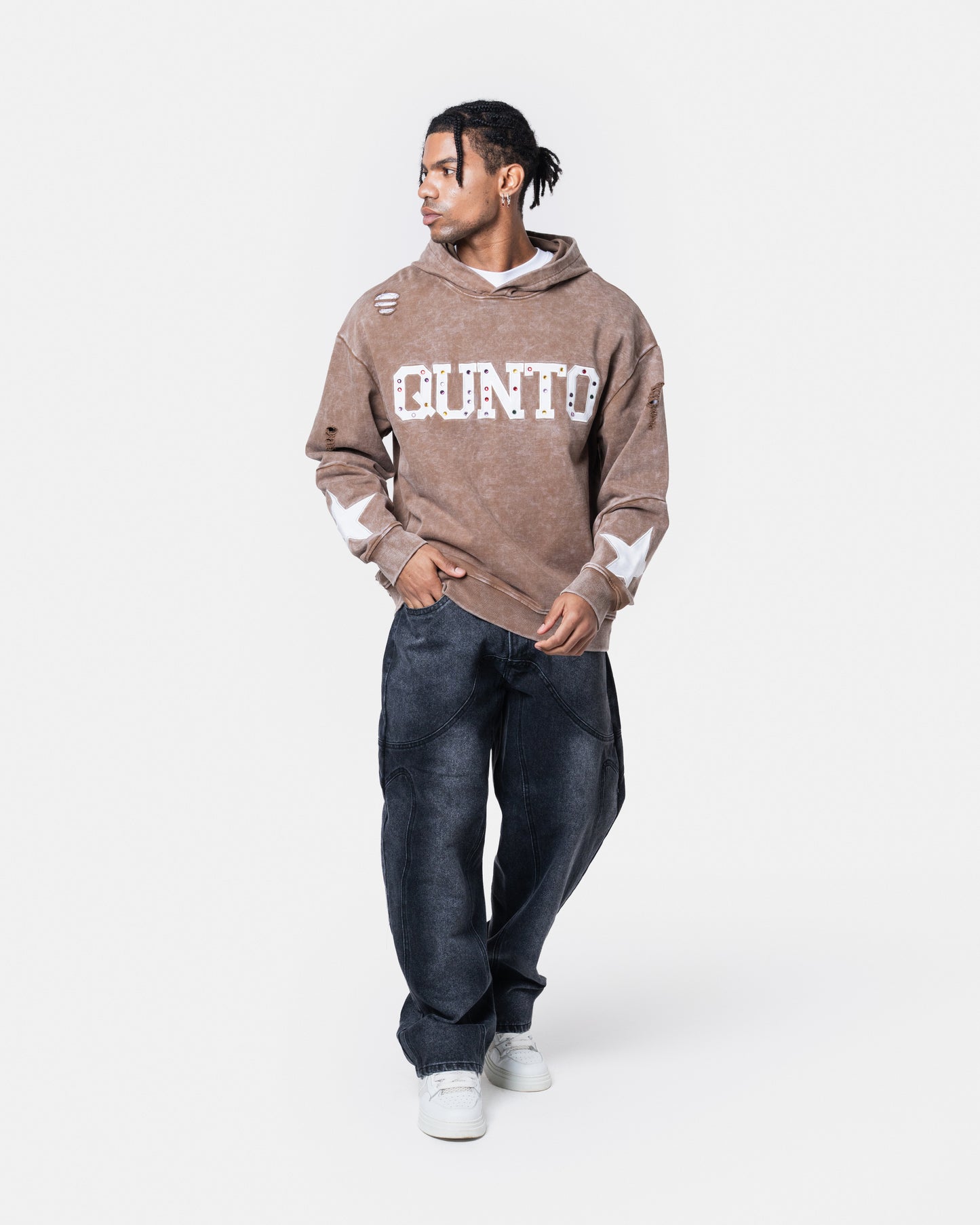 QUNTO STAR HOODIE BROWN