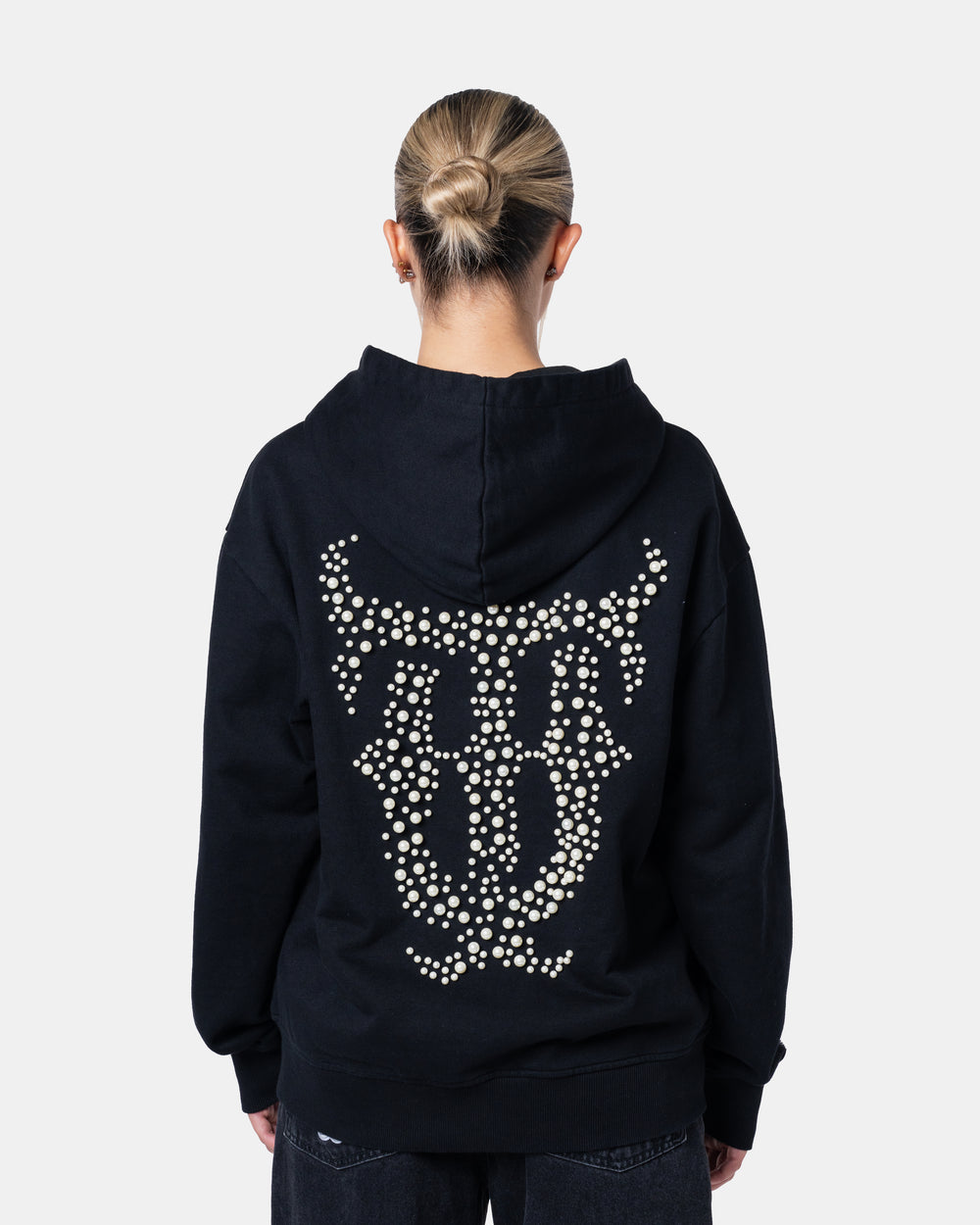 QT DIAMOND ZIPER HOODIE BLACK