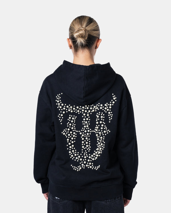 QT Pearl Zip Hoodie Black