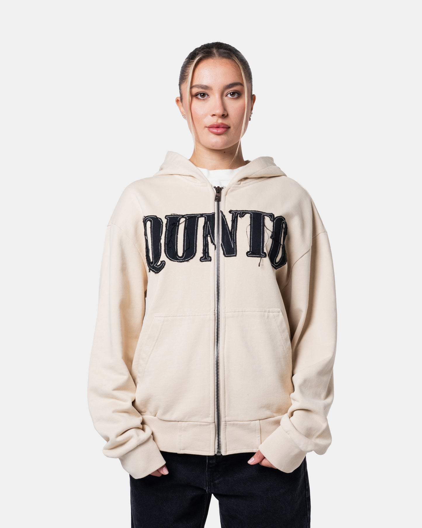 CLASSIC ZIPER HOODIE CREAM