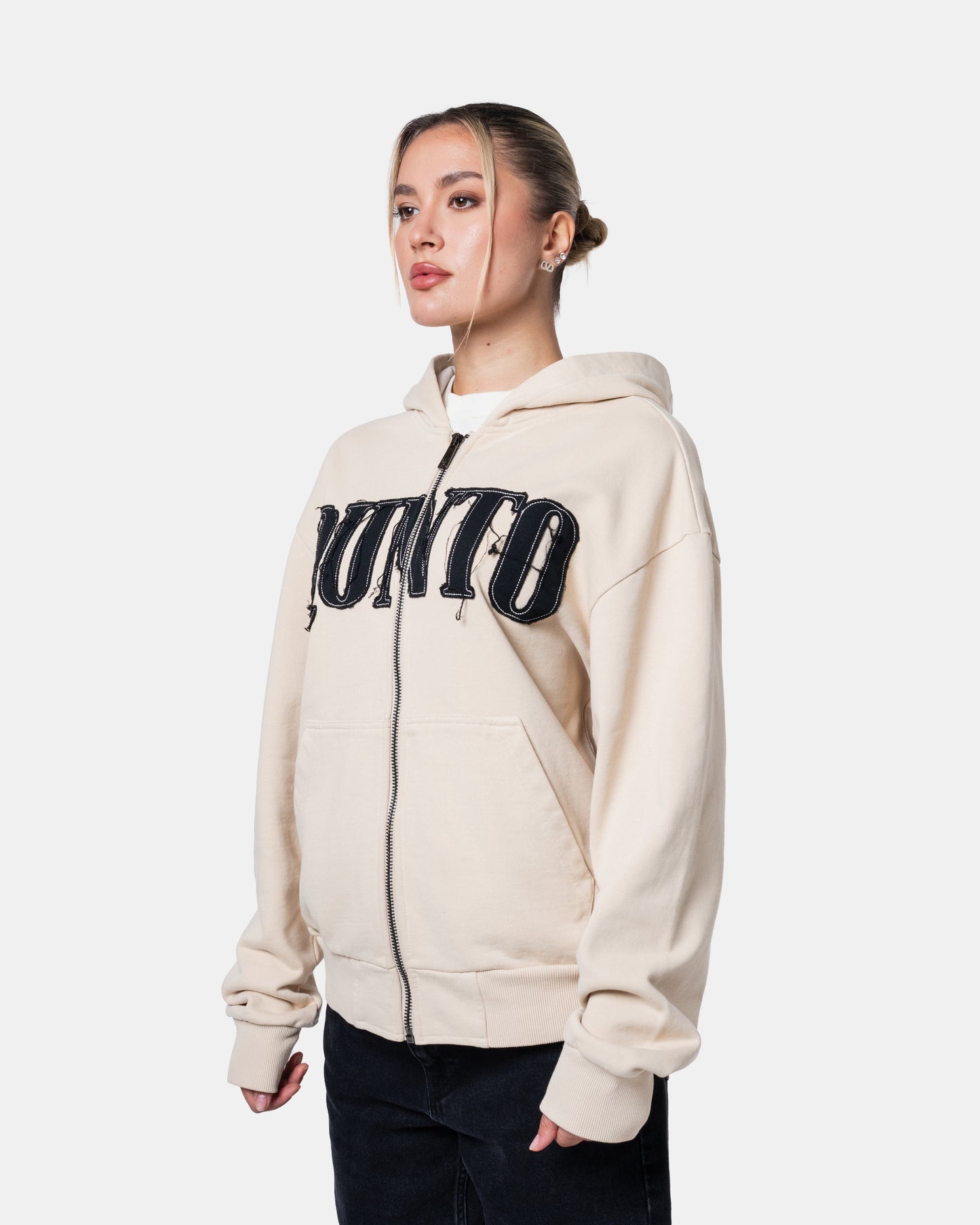 CLASSIC ZIPER HOODIE CREAM