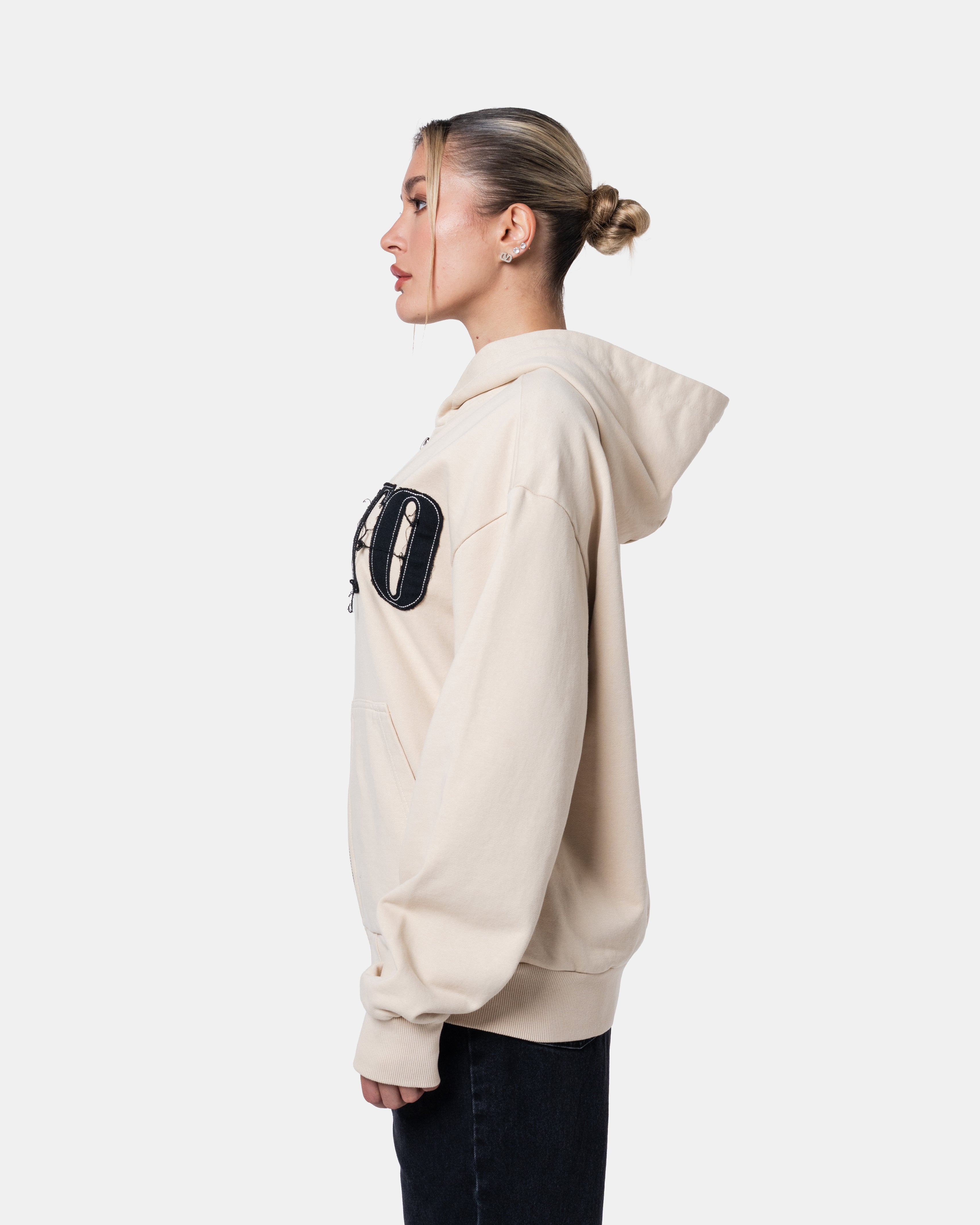 Classic Zip Hoodie Cream