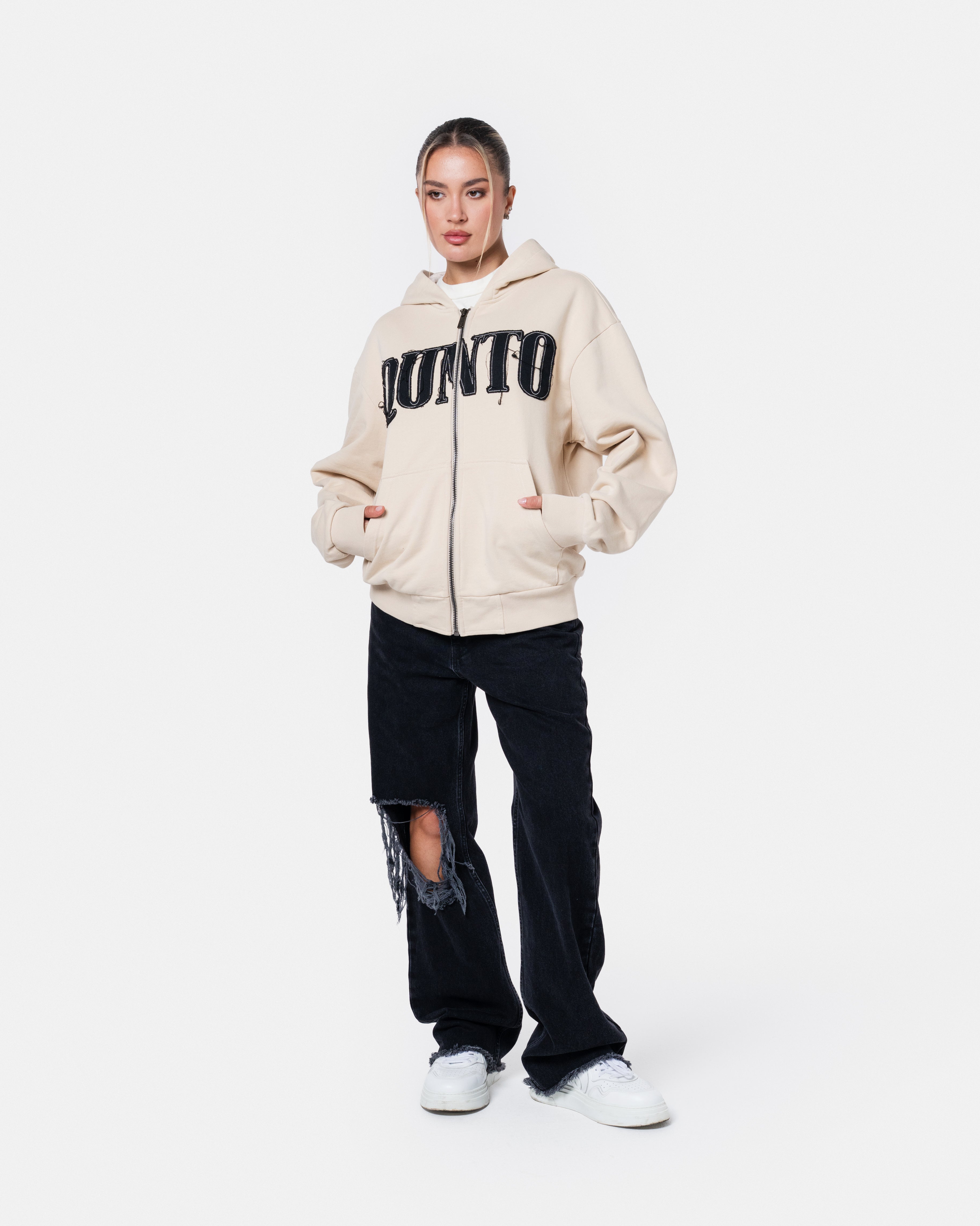 Classic Zip Hoodie Cream
