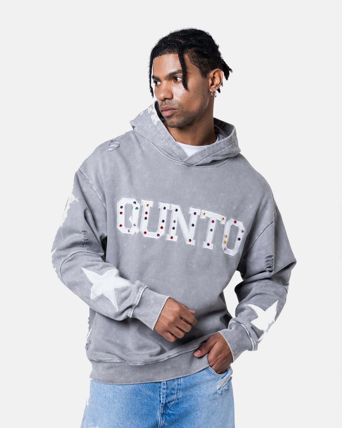 QUNTO STAR HOODIE GREY