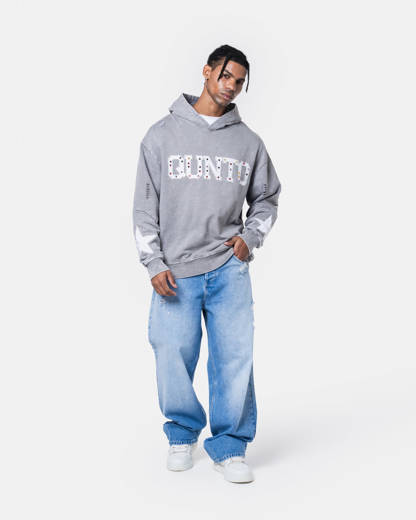 QUNTO STAR HOODIE GREY