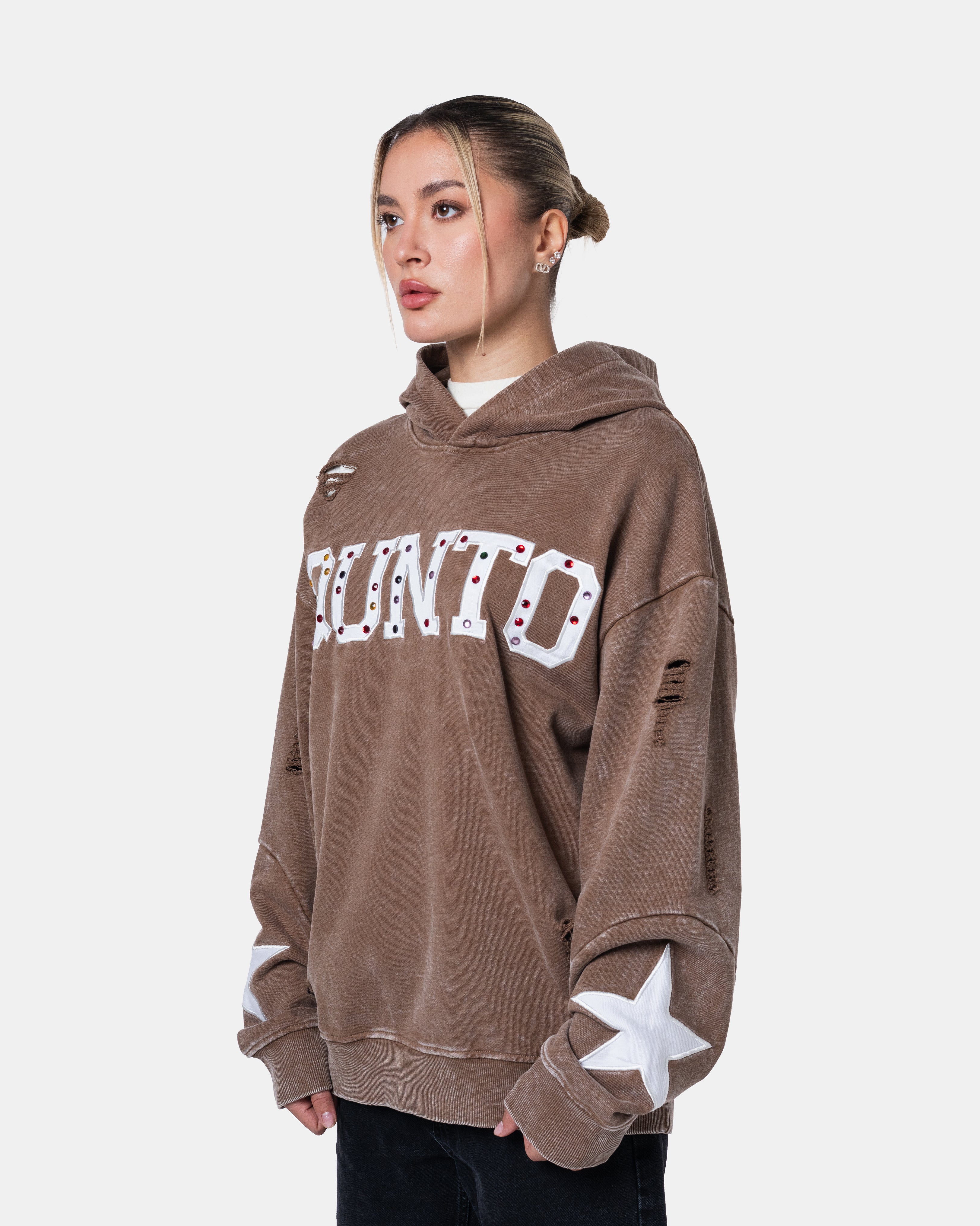 QUNTO Star Hoodie Brown
