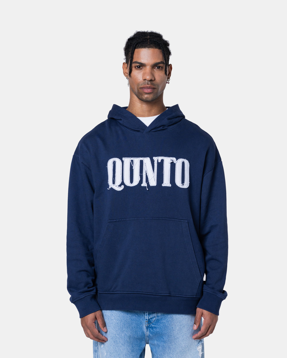QUNTO C LOGO HOODIE BLUE