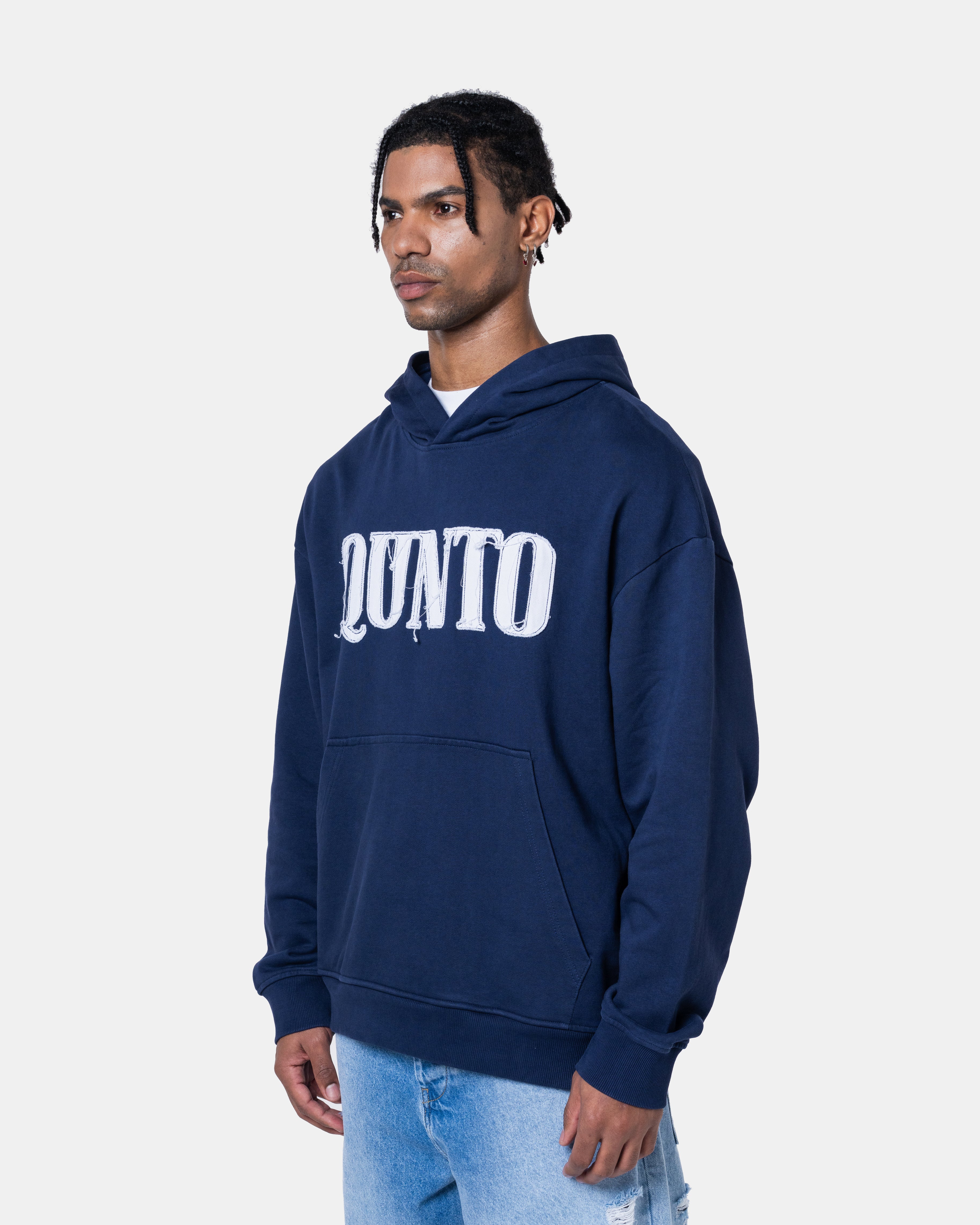 QUNTO C Logo Hoodie Blue