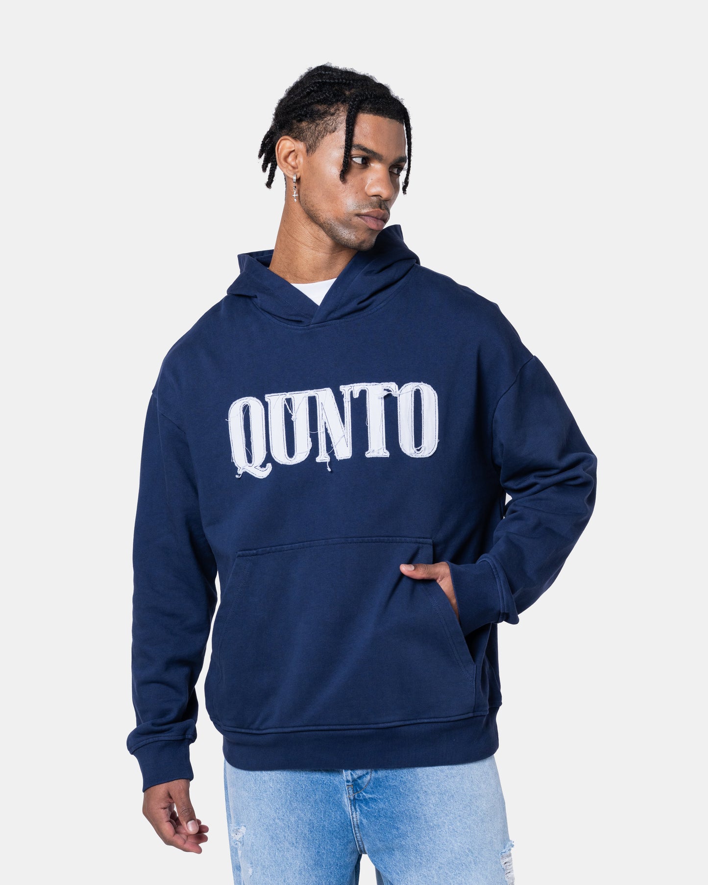 QUNTO C LOGO HOODIE BLUE