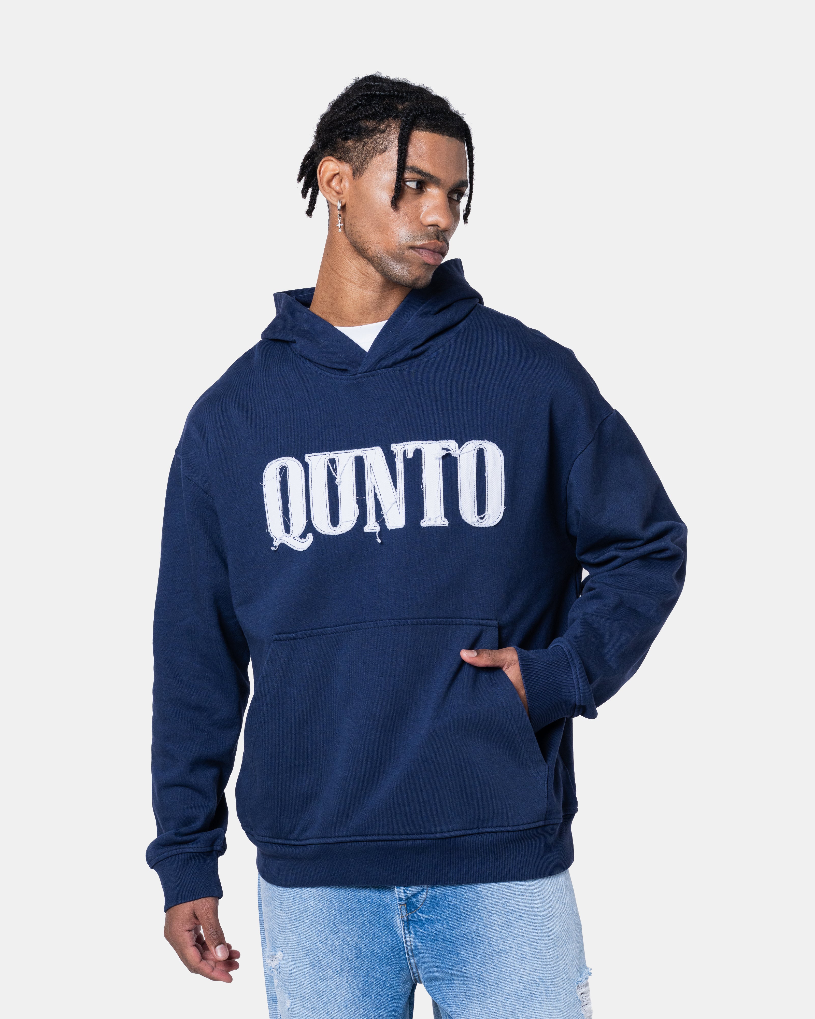 QUNTO C Logo Hoodie Blue